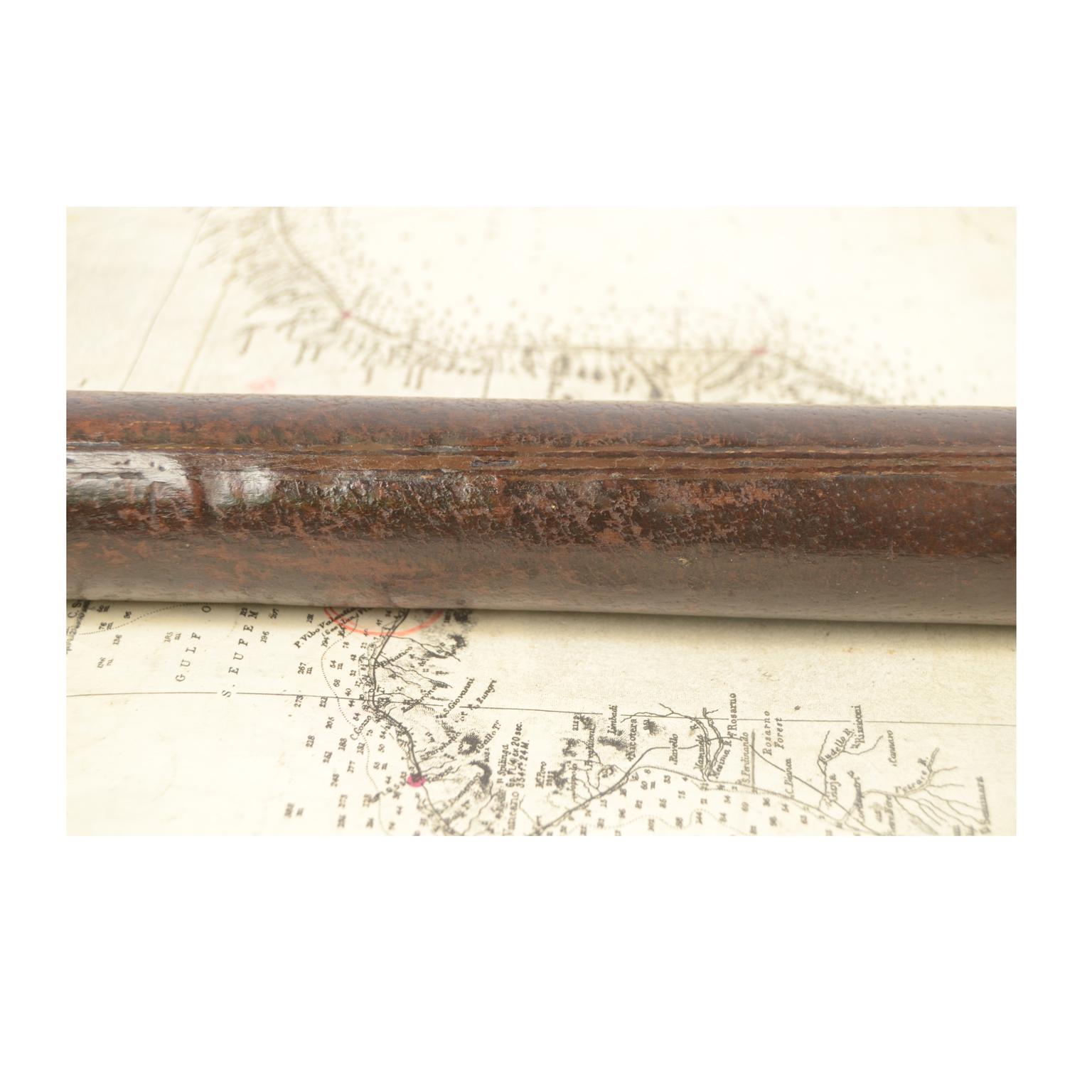19th century Antique Telescope of Chromed Brass with Leather-Covered Handle, 7