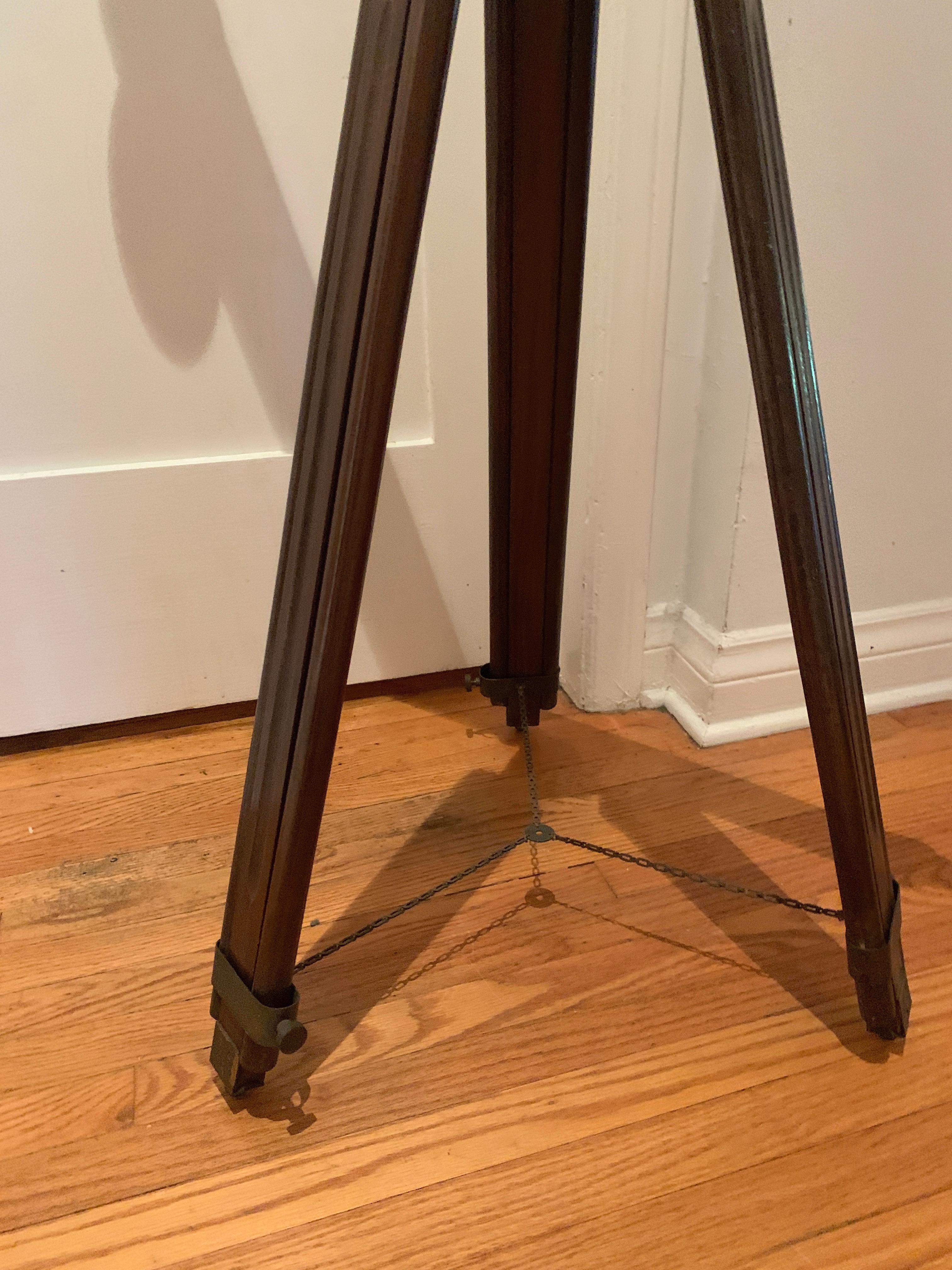 Telescope with Adjustable Wooden Legs and Patinated Brass Hardware For Sale 3