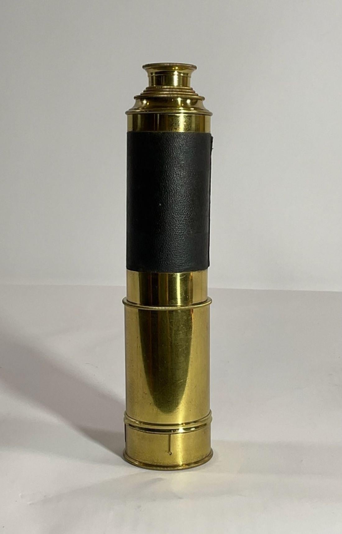 North American Telescope with Four Draws and Leather Cover