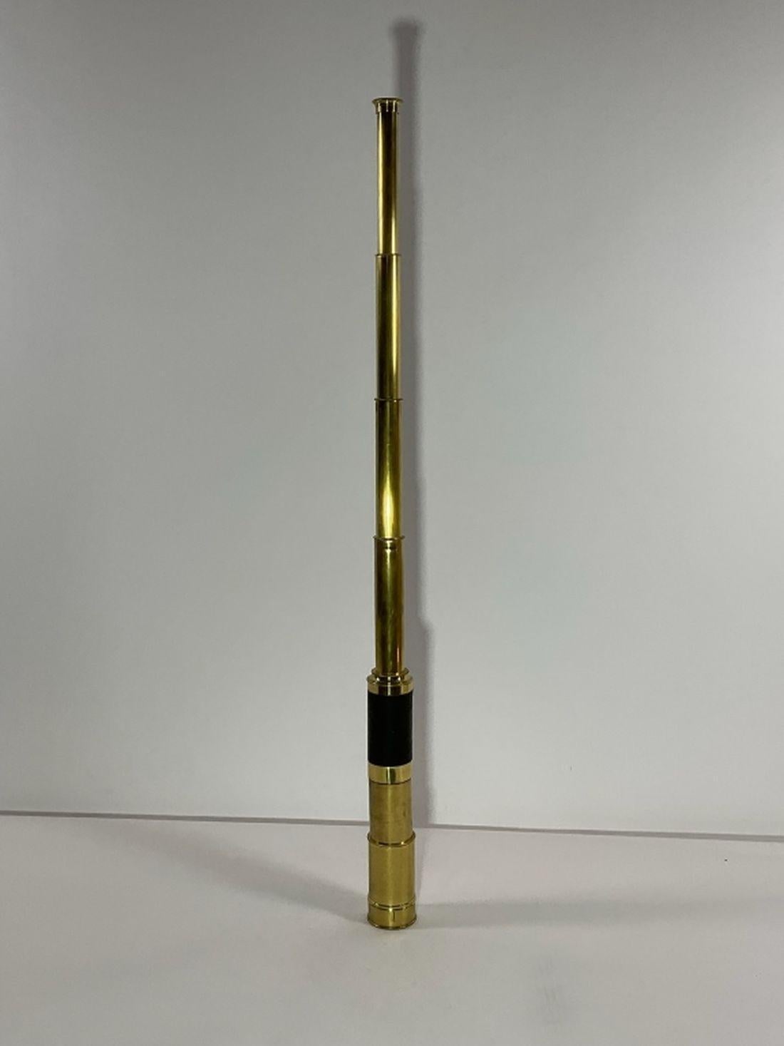 Mid-20th Century Telescope with Four Draws and Leather Cover
