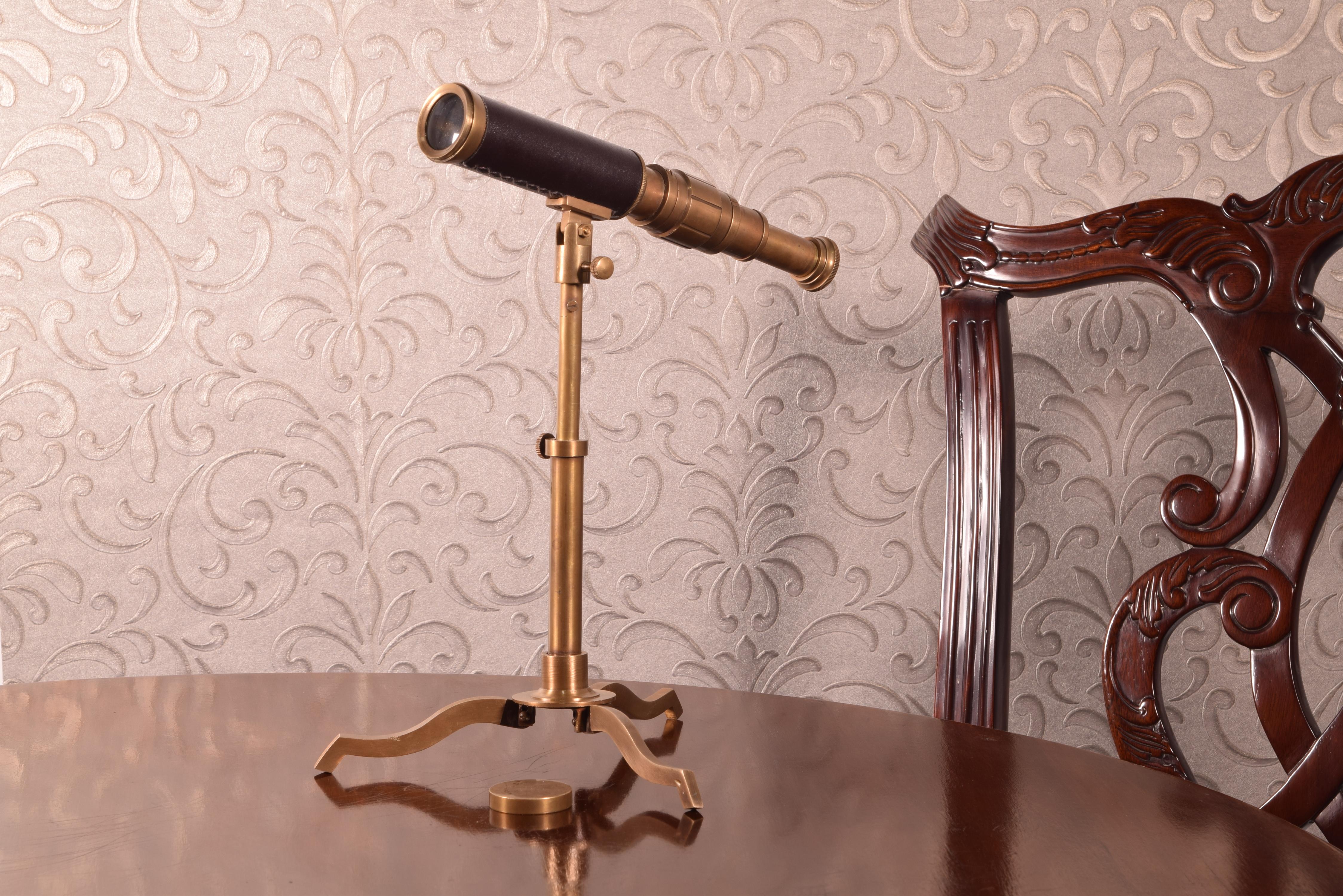 Unknown Telescope with Tripod, Metal, Decorative Object For Sale
