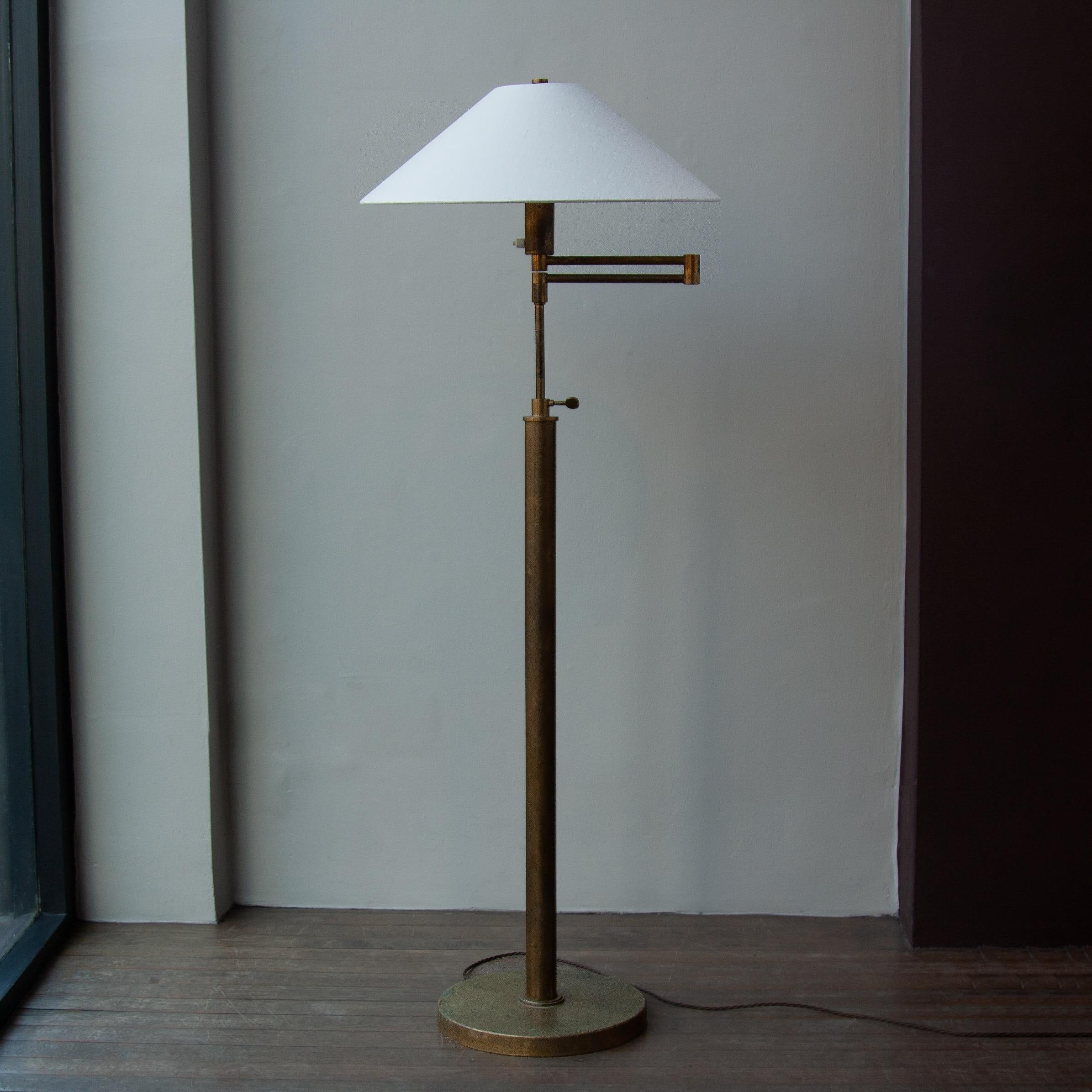 Industrial Telescopic & Articulated Library Floor Lamp, English, 1940s