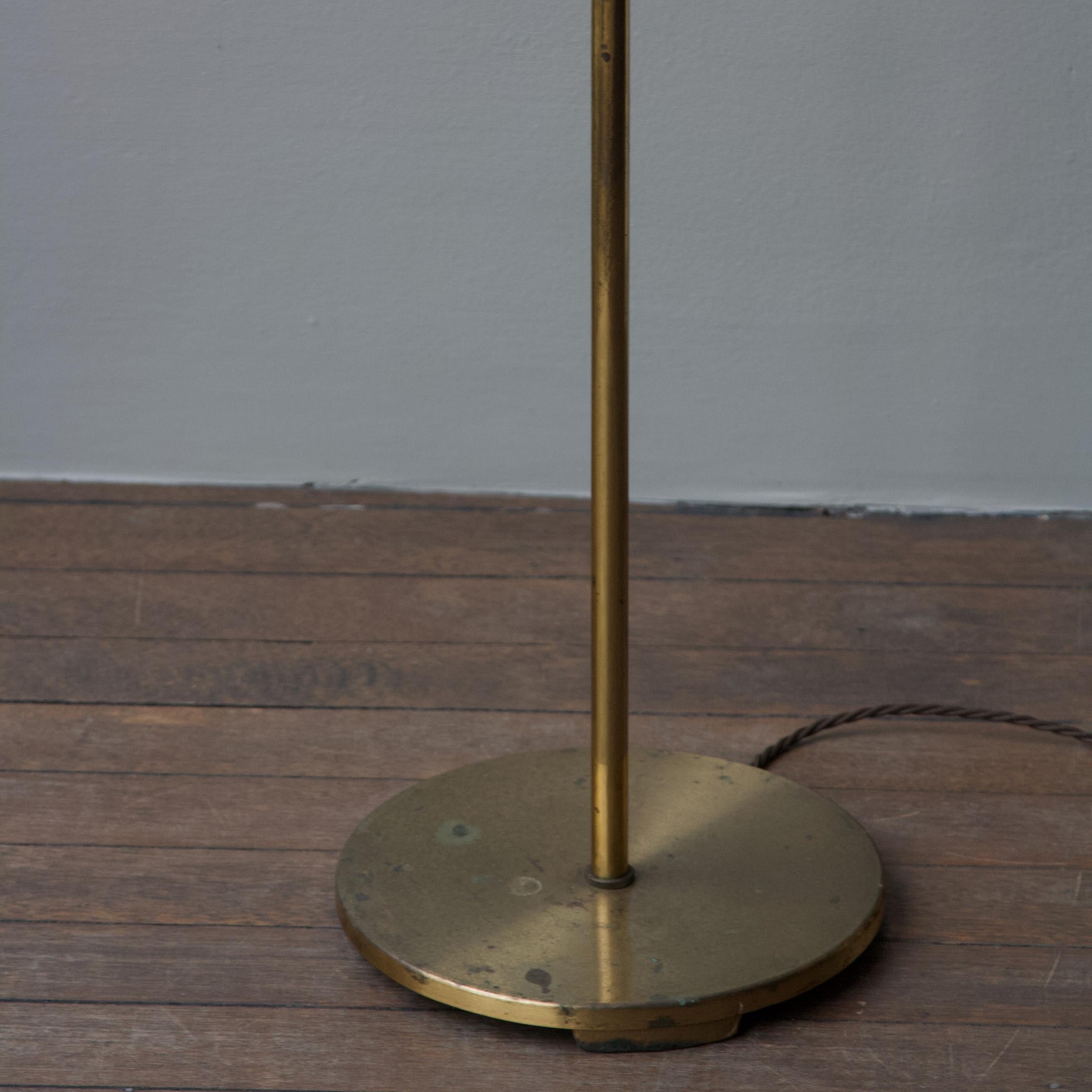 Mid-Century Modern Telescopic Brass Floor Lamp, Danish, 1940s For Sale