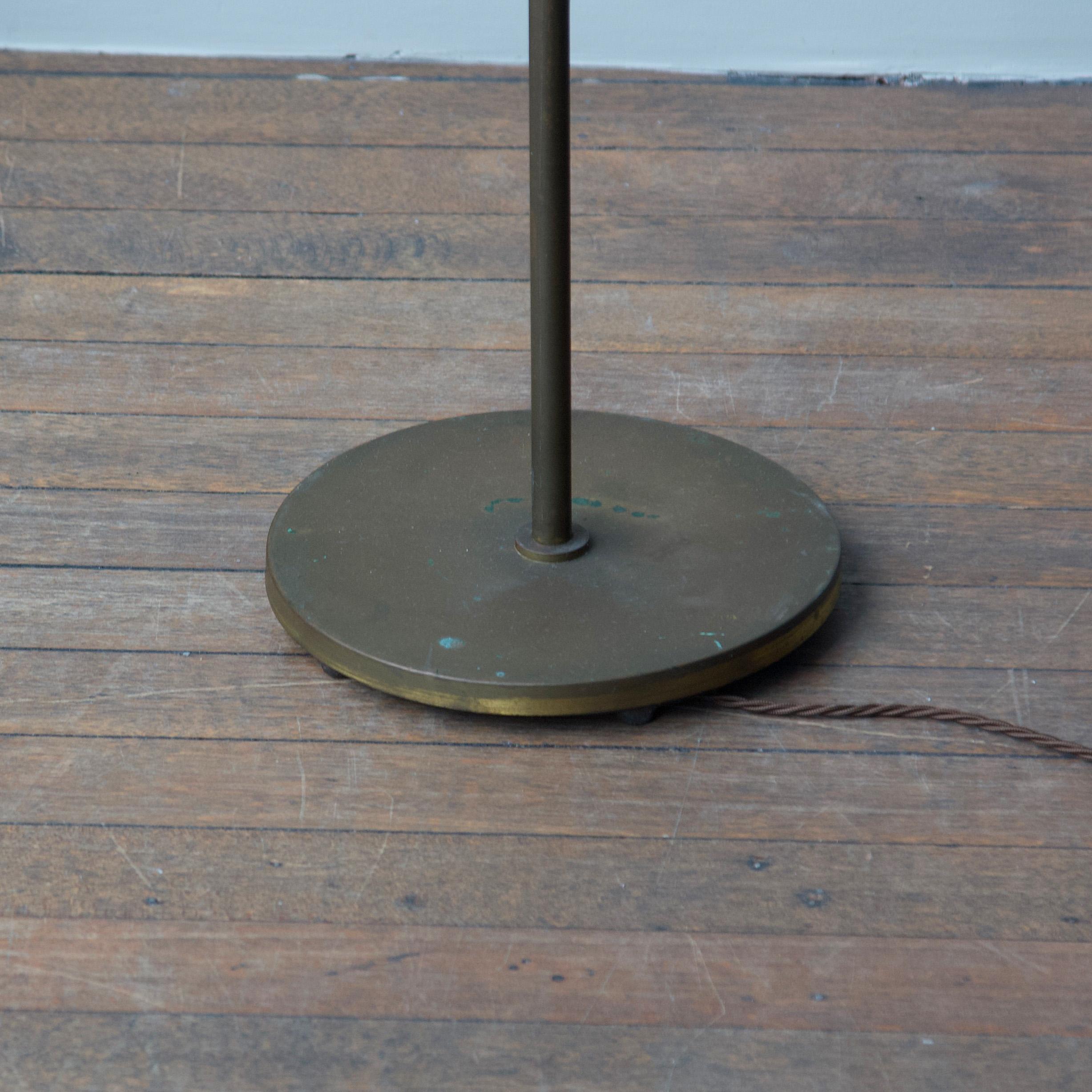 Telescopic Brass Floor Lamp, Danish, 1940s For Sale 1