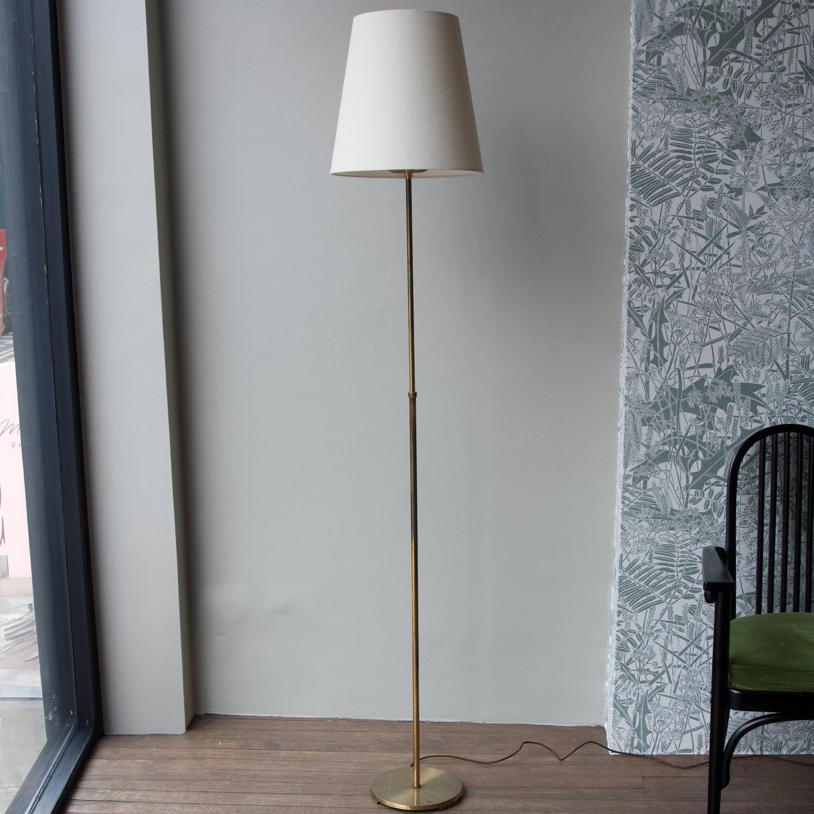 Telescopic Brass Floor Lamp, Danish, 1940s For Sale 2