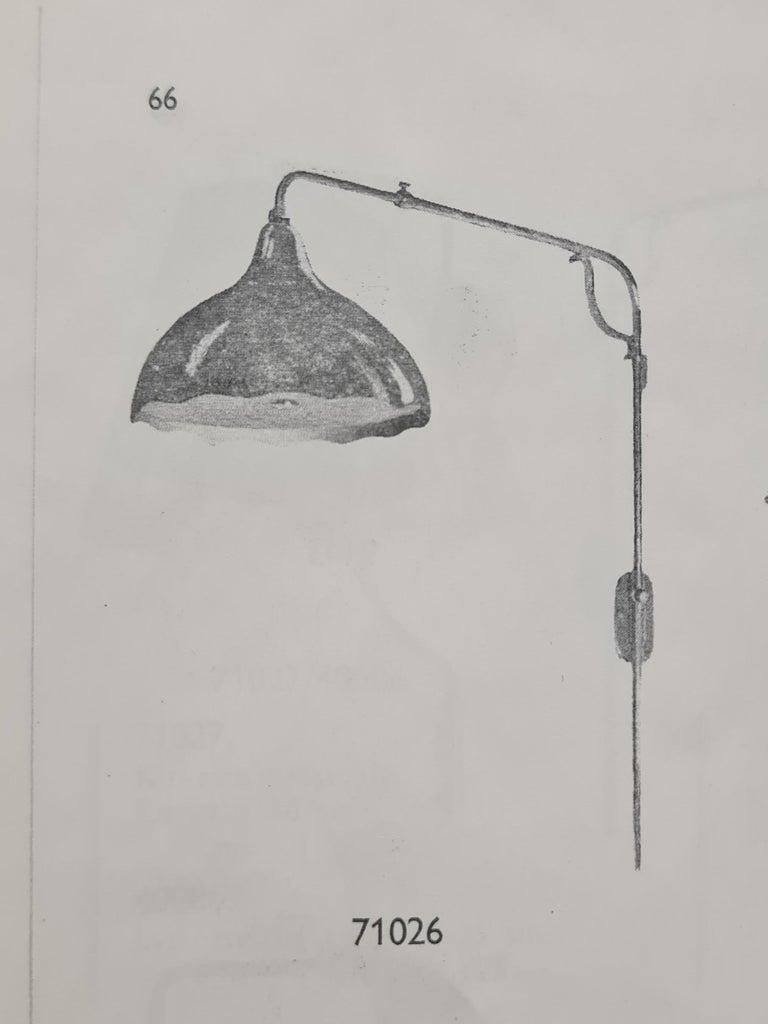 Telescopic Gunnel Nyman Wall Lamp Model 71026, Perforated Brass, Idman, 1950 in vendita 9