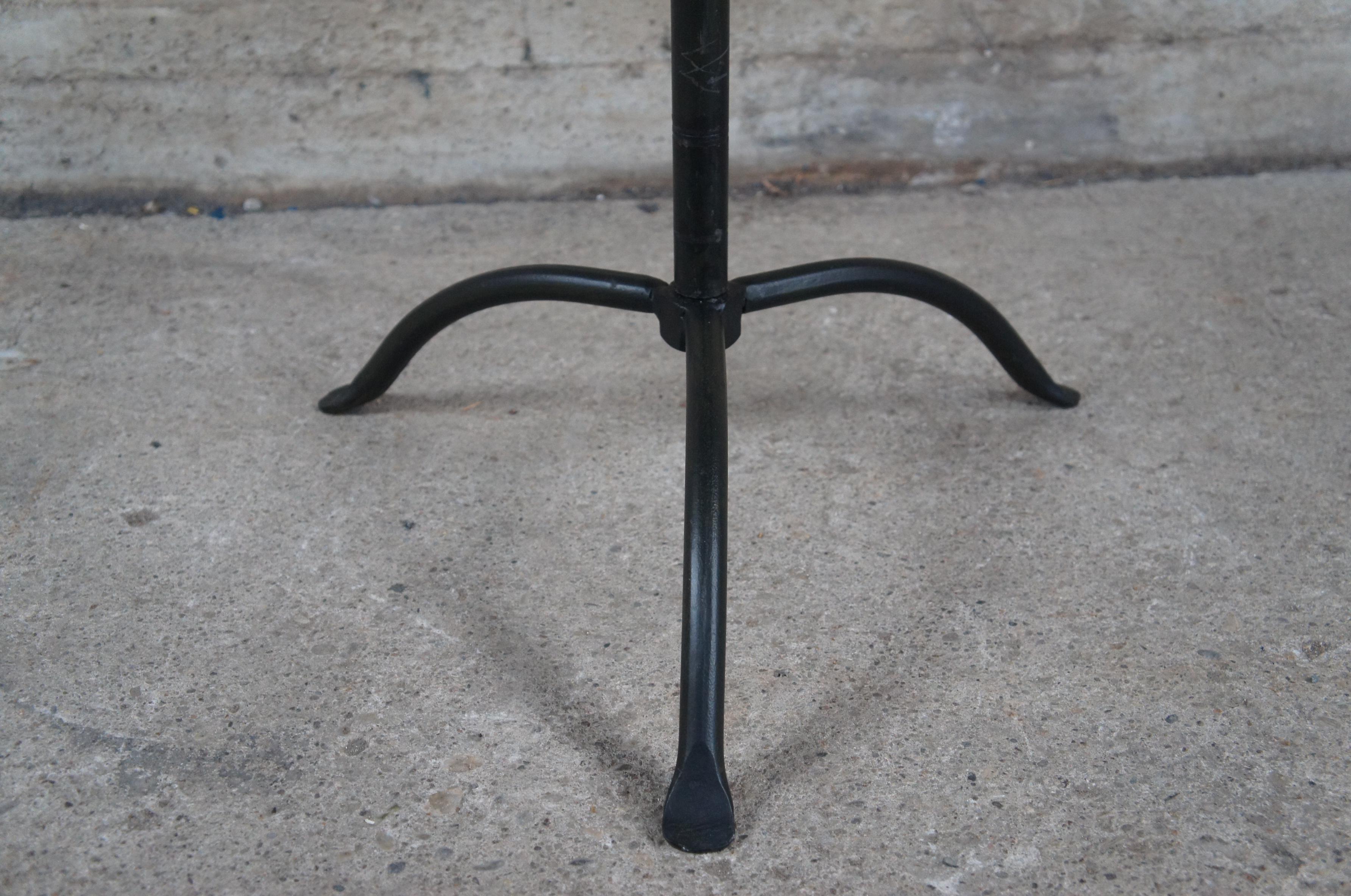 Telescopic Industrial Black Iron Sculpture Pedestal Table Extendable