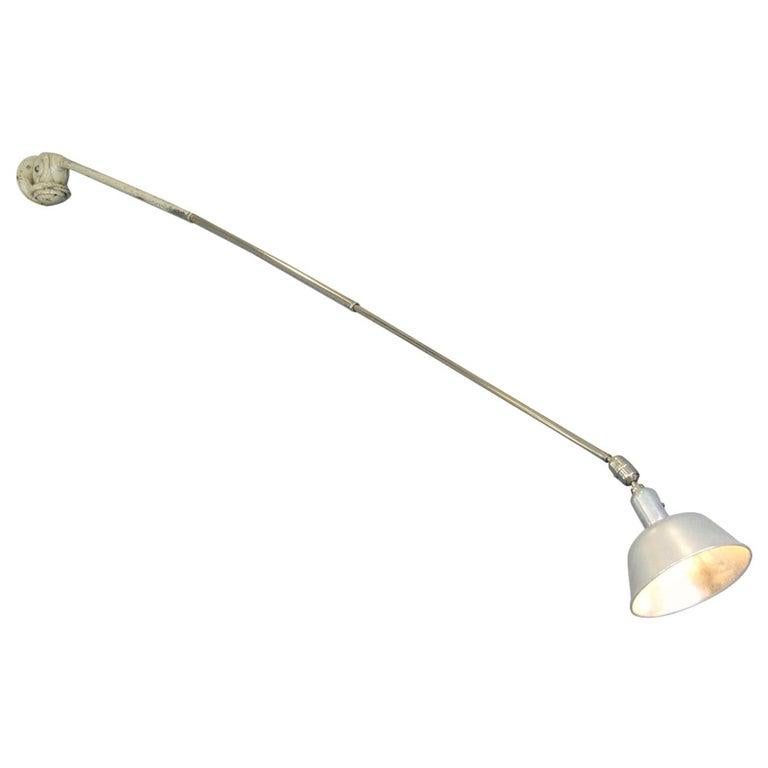 Telescopic task lamp by Johan Petter Johansson for Triplex, 1920s

- Aluminium shade
- Telescopic arms
- The shade detaches from the arm to create a pendant
- Brushed steel
- Original On/Off toggle switch on the shade
- Made by ASEA under the