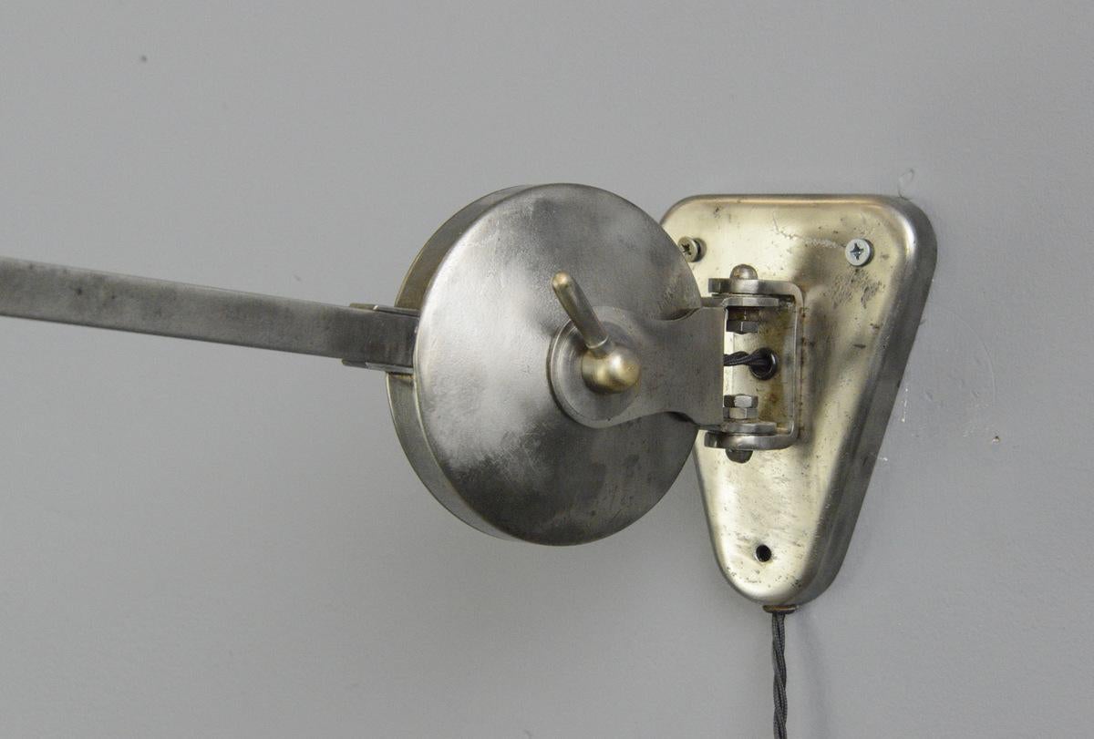 Mid-20th Century Telescopic Wall Lamp by Max Schumacher for Schröder Lobenstein