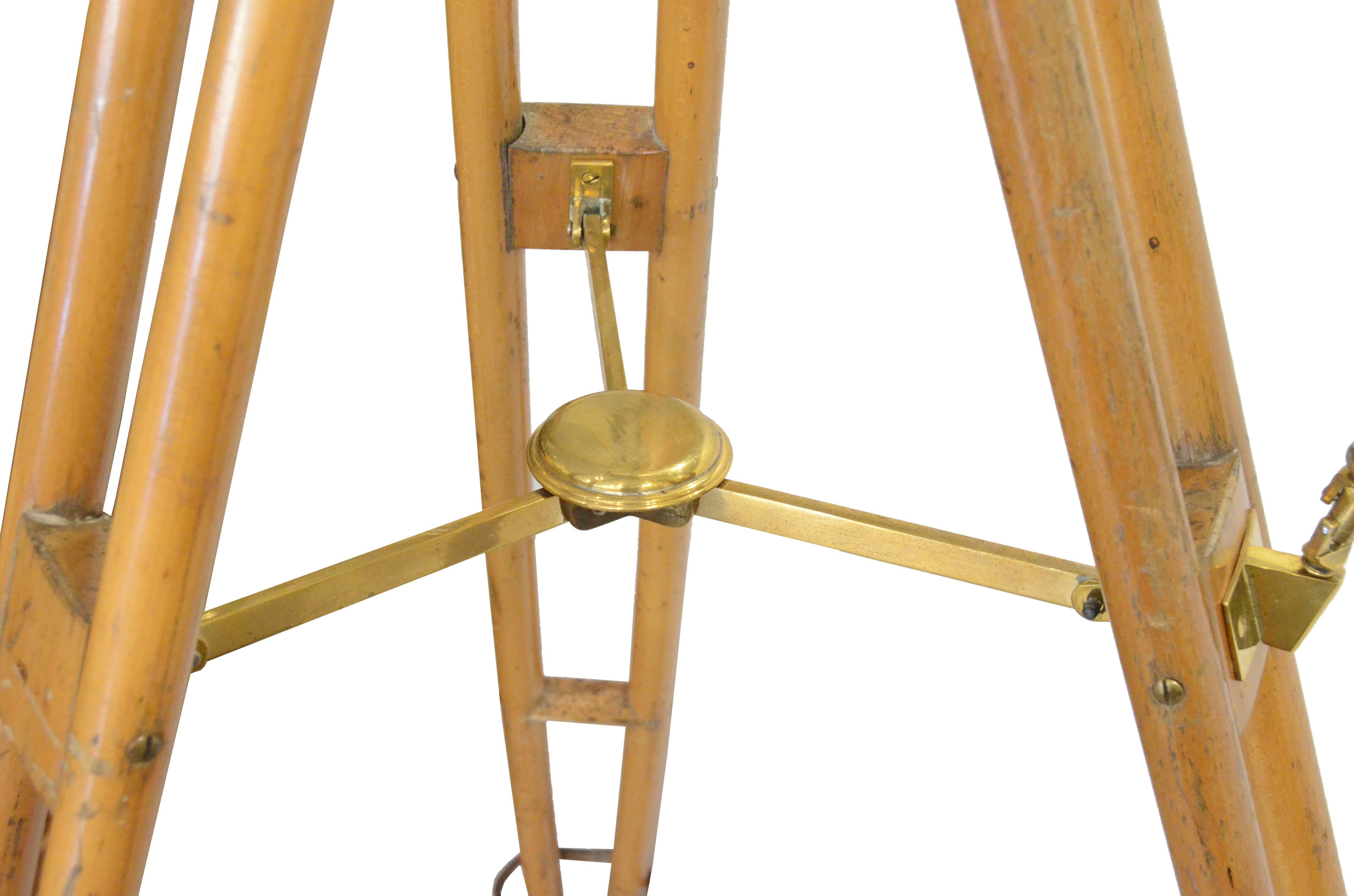 Brass floor astronomical telescope signed Edmund Wheeler London 1870 For Sale 7