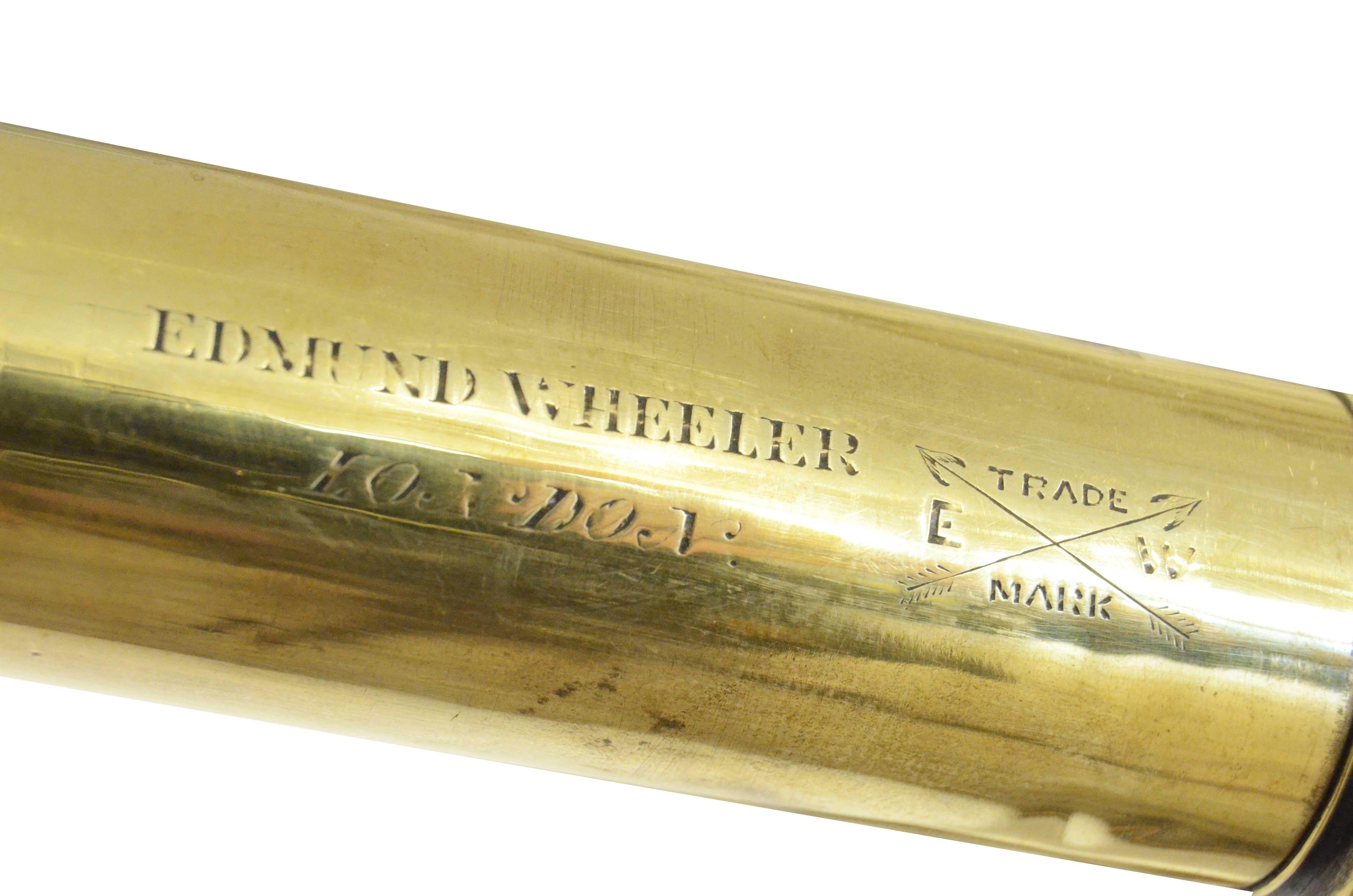 Brass floor astronomical telescope signed Edmund Wheeler London 1870 In Good Condition For Sale In Milan, IT