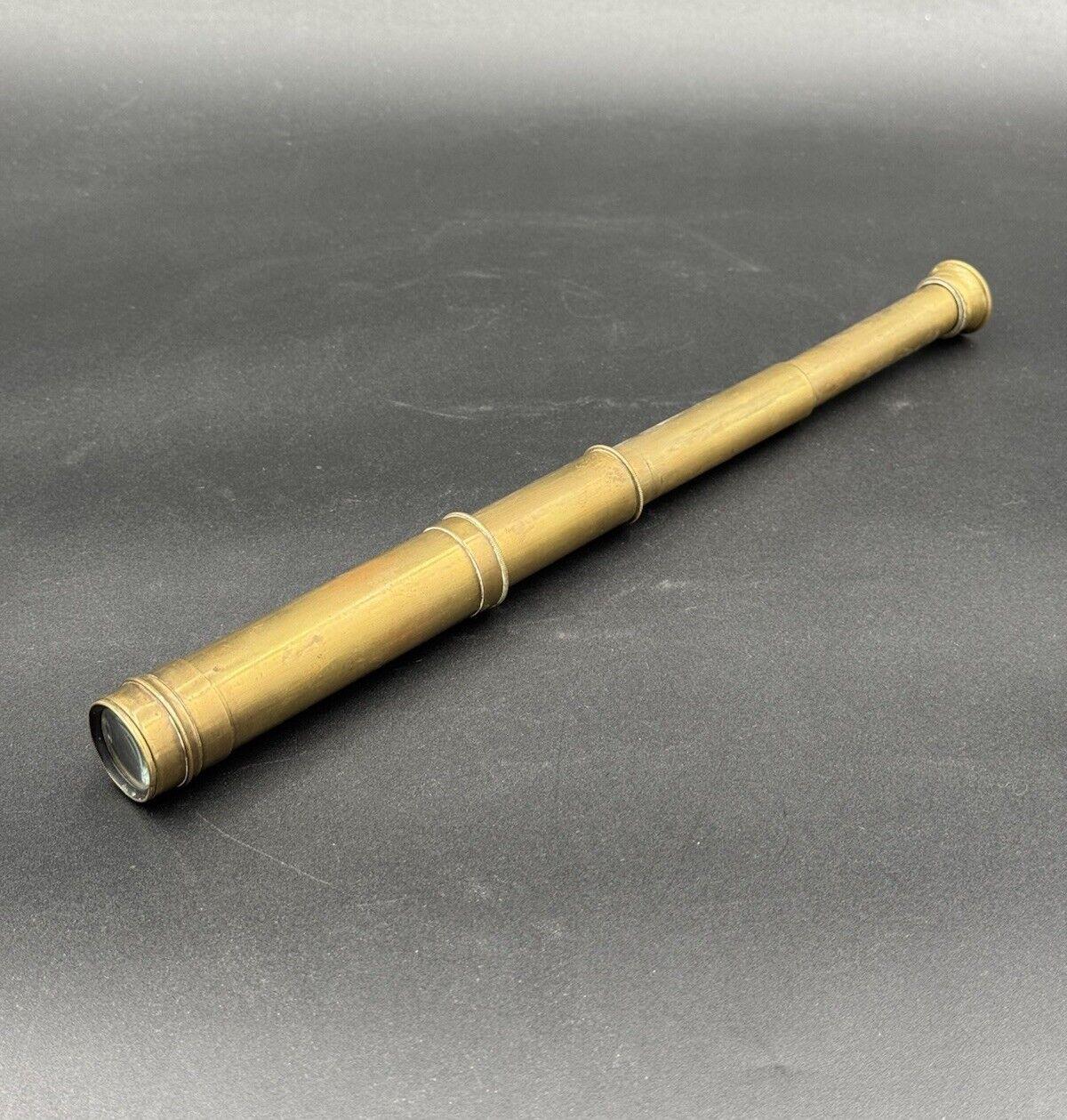 Art déco Télescope de poche pour capitaine de navire 20ème siècle en laiton Vintage 1900's en vente