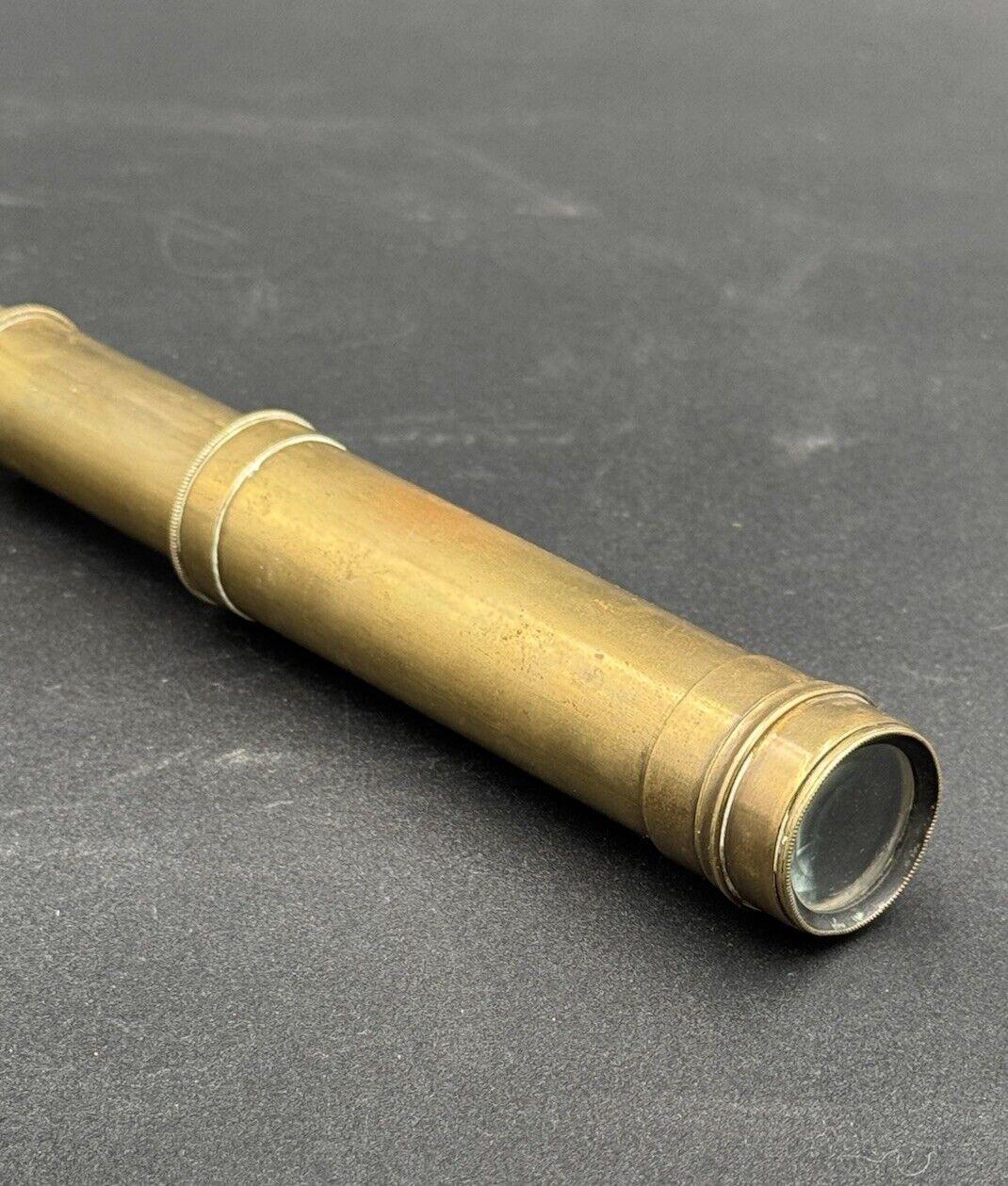 Italian Télescope de poche pour capitaine de navire 20ème siècle en laiton Vintage 1900's en vente