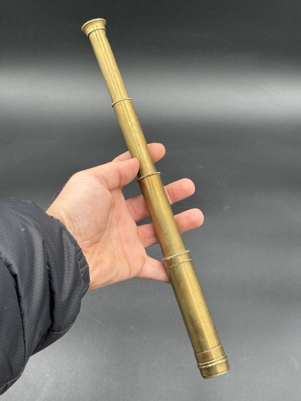 Télescope de poche pour capitaine de navire 20ème siècle en laiton Vintage 1900's en vente 1