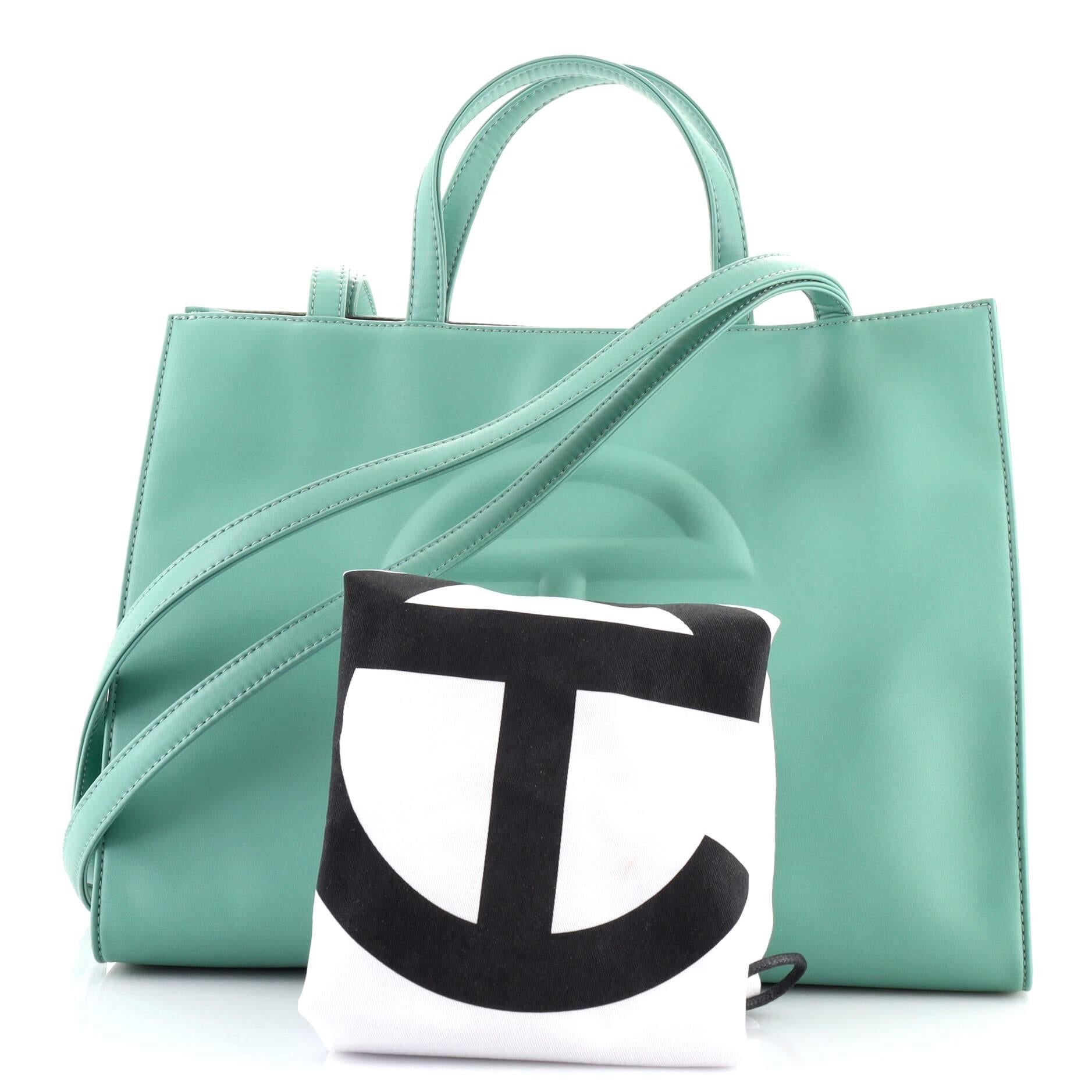 Telfar Shopping Tote Faux Leather Medium at 1stDibs | teal telfar, red ...