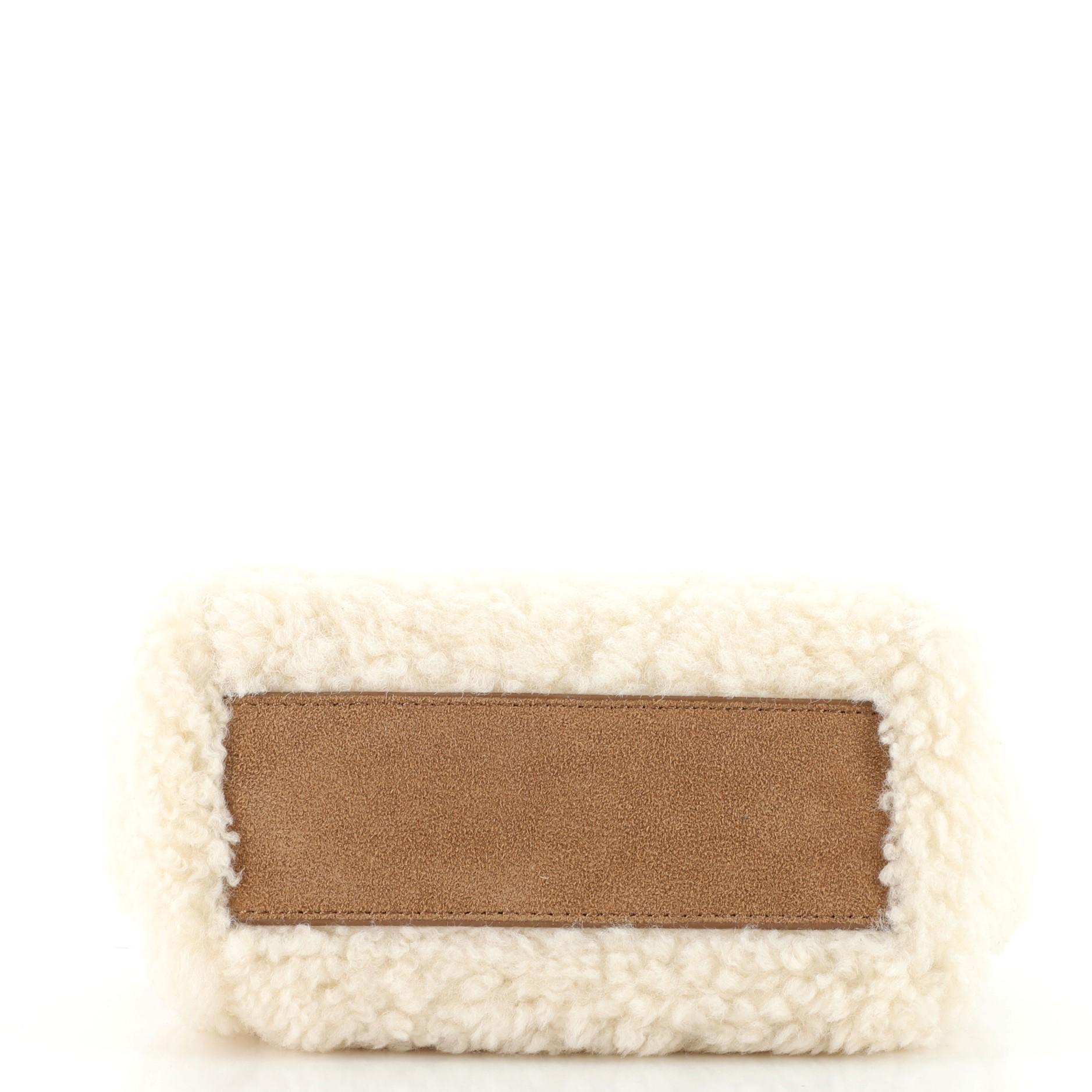 Telfar UGG Reverse Shopping Tote Shearling and Suede Small In Good Condition In NY, NY