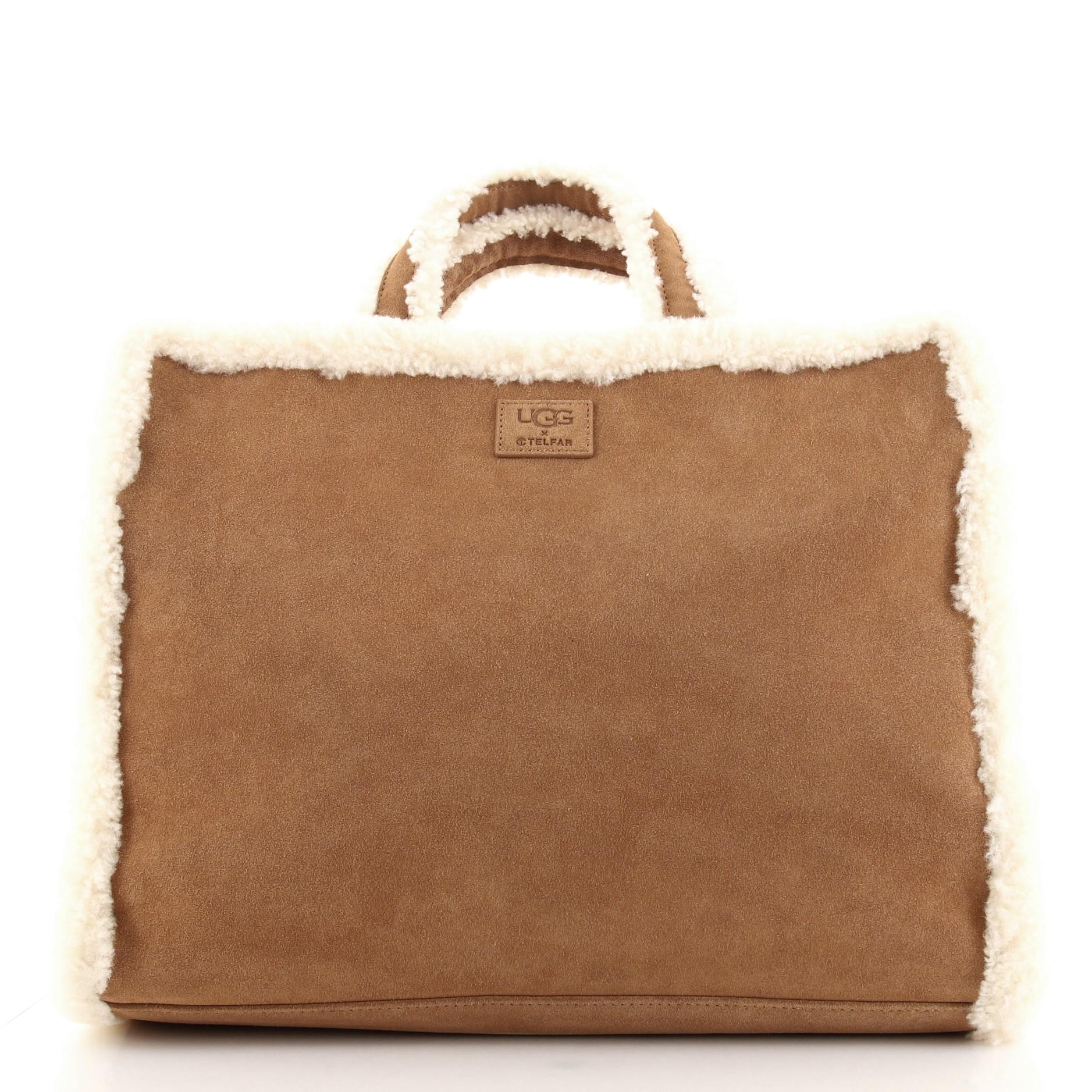 Telfar UGG Einkaufstasche aus Shearling und Wildleder Medium (Braun)