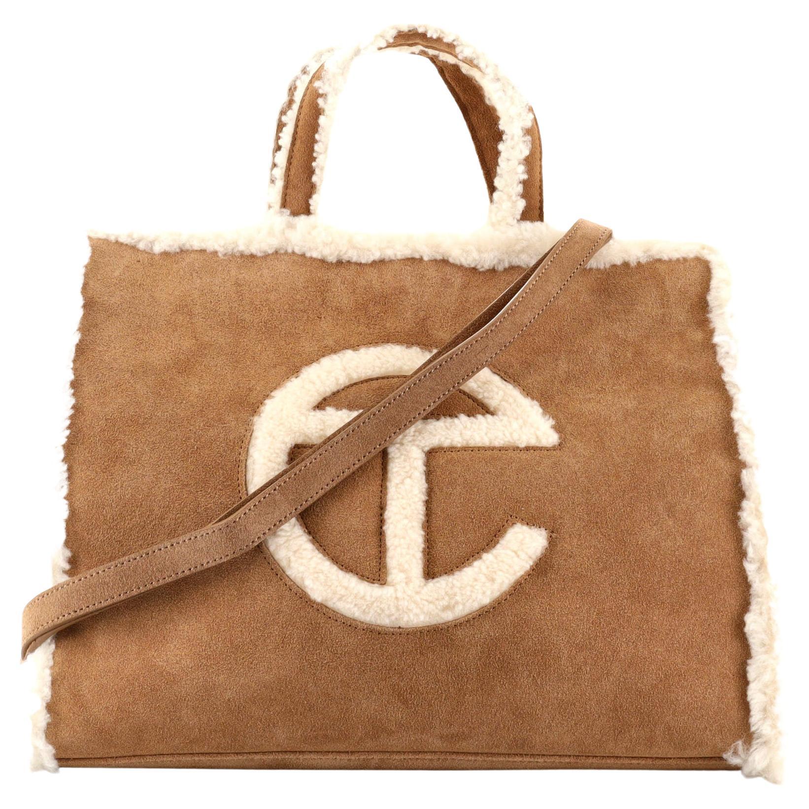 Telfar UGG Shopping Tote Suede with Shearling Medium