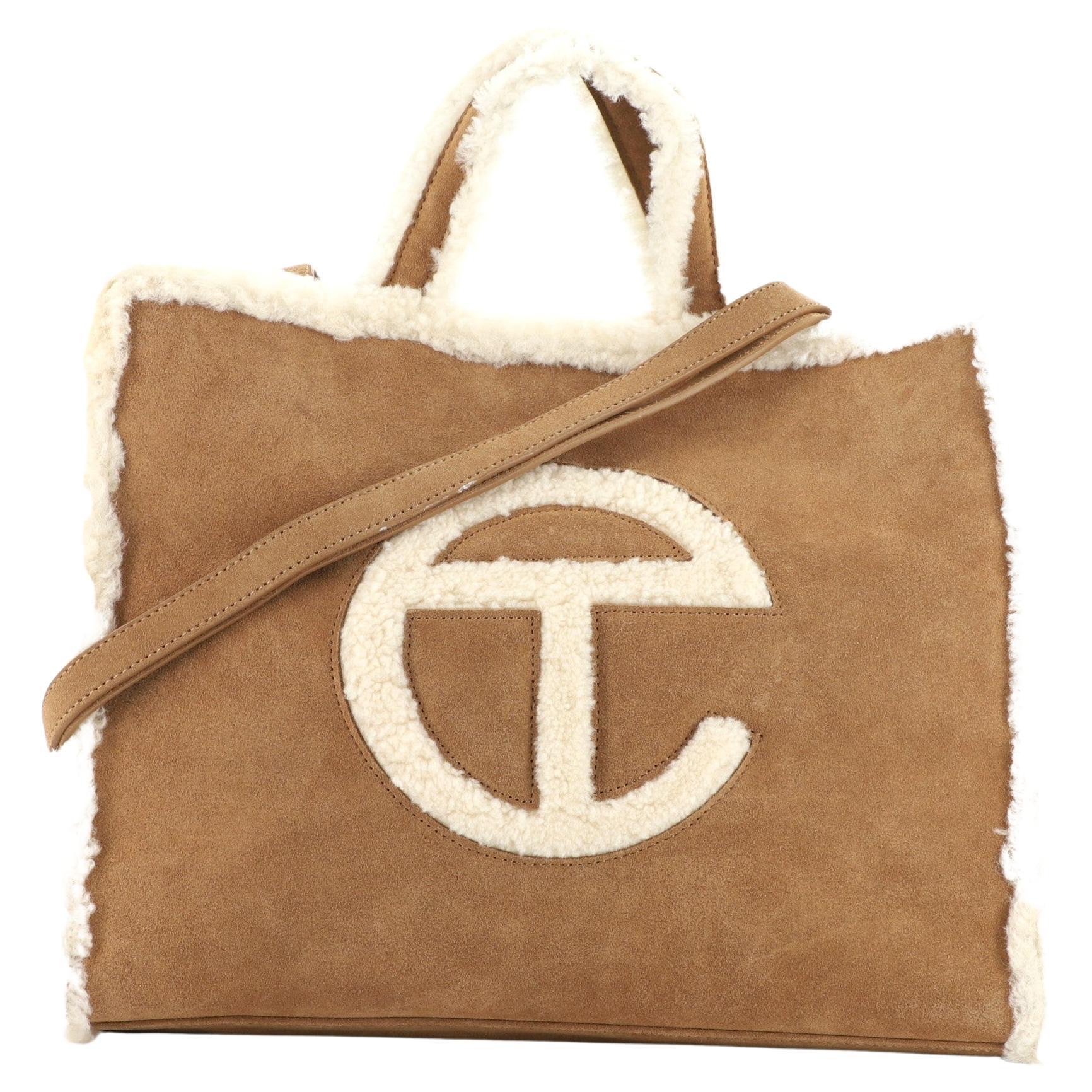 Telfar UGG Shopping Tote Suede with Shearling Medium