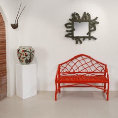 TELL ME MIRROR, Zinc mirror with green bronze patina by Yves Pagart, 2025