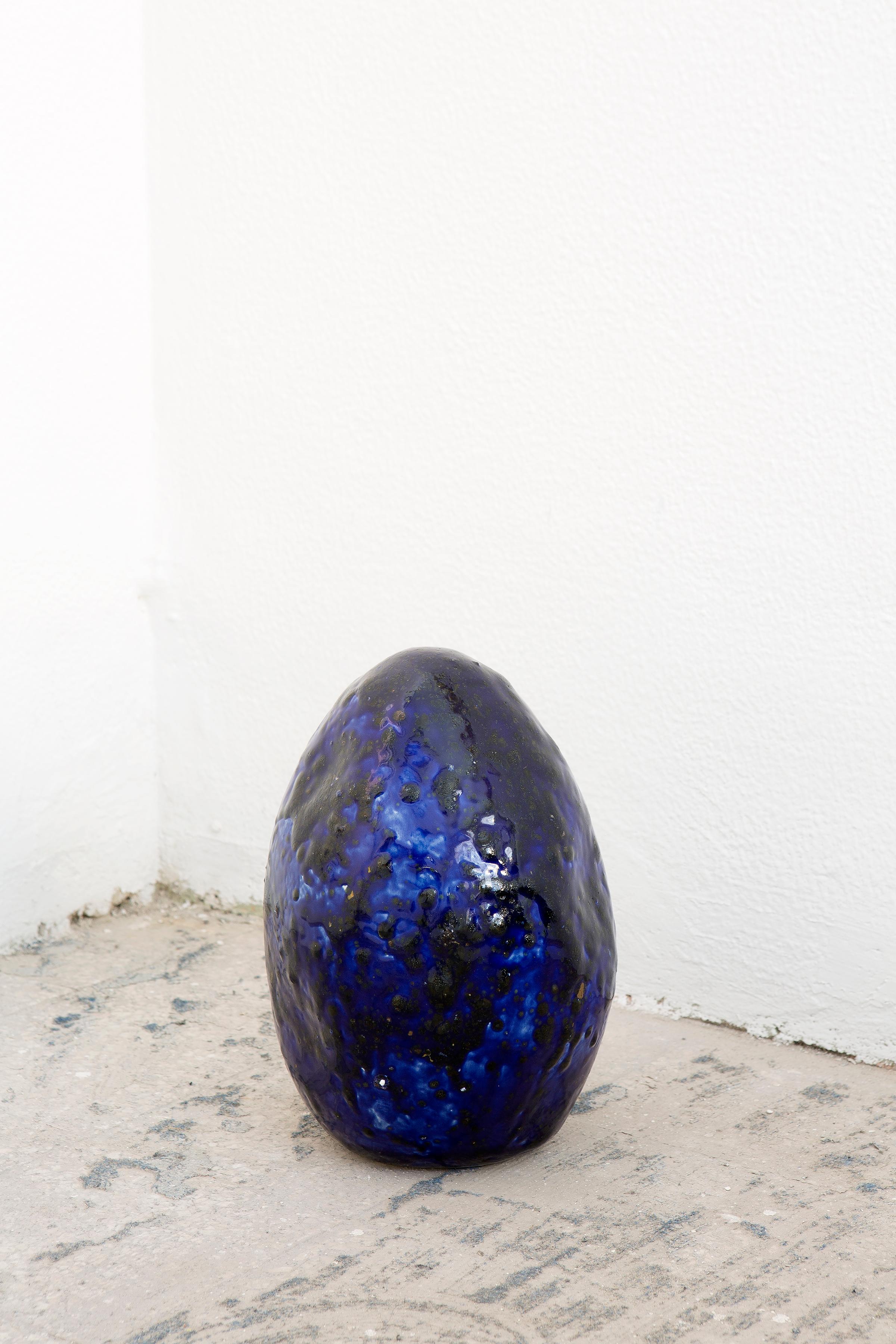 Telluride Partenope Decorative Object by Tellurico
Limited Edition Of  12 + 1 A.P. Pieces.
Signed And Numbered.
Dimensions: D 20 x W 22 x H 35 cm.
Materials: Porcelain, cobalt pigment, and volcanic glazing.

After graduating with a Master of