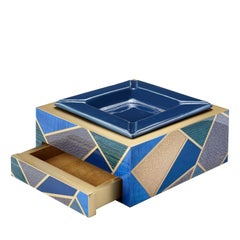 Tellux Mediterraneo Blue wood Ashtray