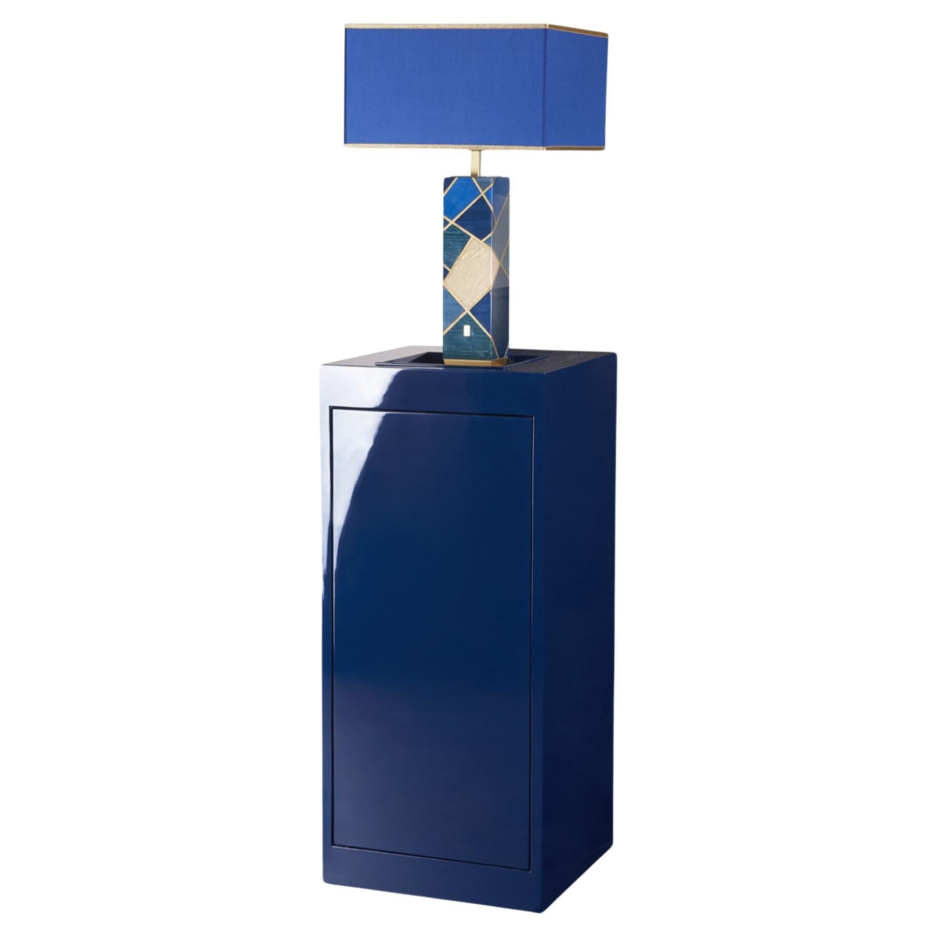 Tellux Wheeled Blue Floor Lamp For Sale