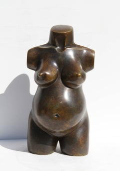 Vintage Fertility Venus, Bronze Nude Sculpture by Telly Mia