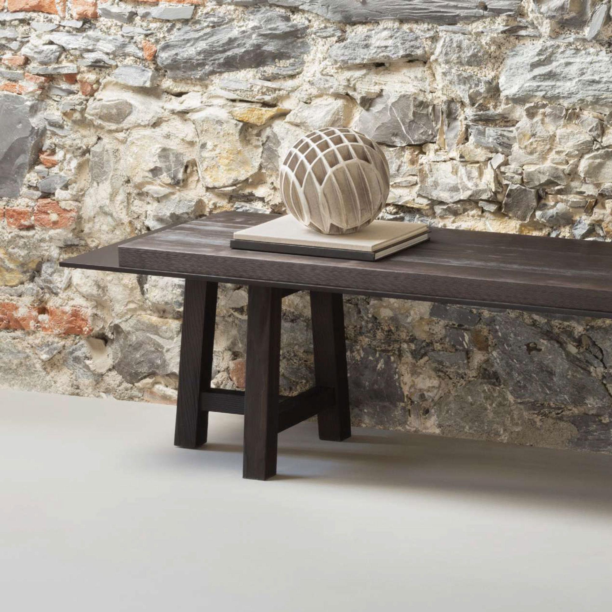 Modern Temaki Pinewood Low Console Table by Stephane Parmentier x Giobagnara For Sale