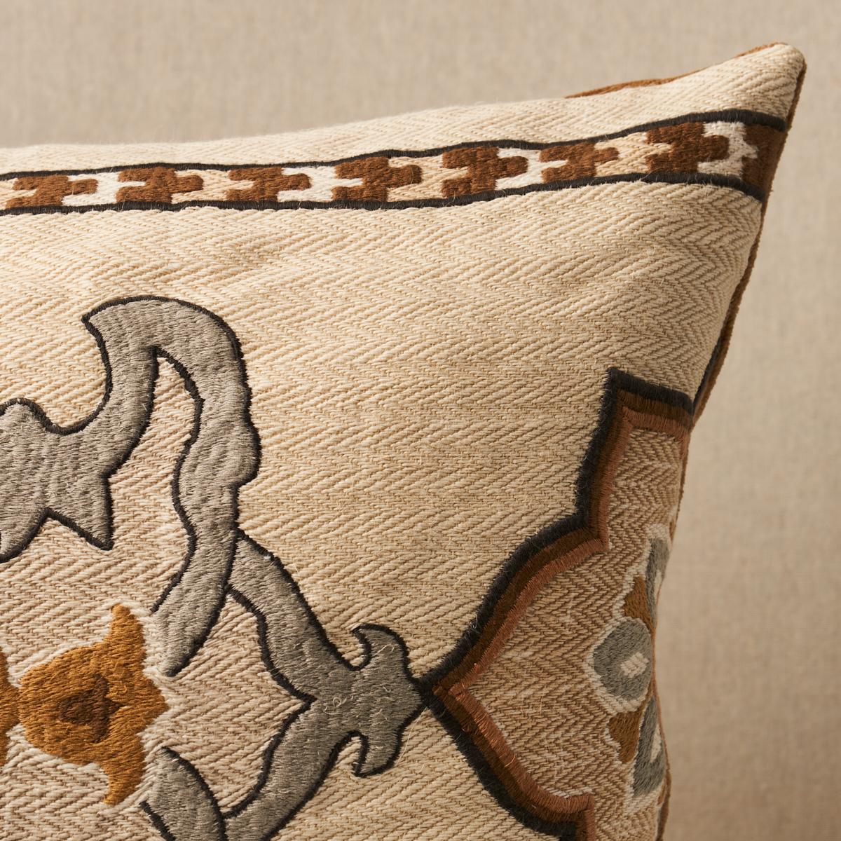 Modern Temara Embroidered Print Pillow For Sale