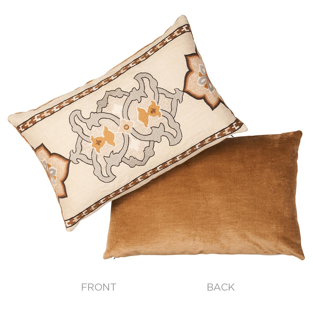 American Temara Embroidered Print Pillow For Sale