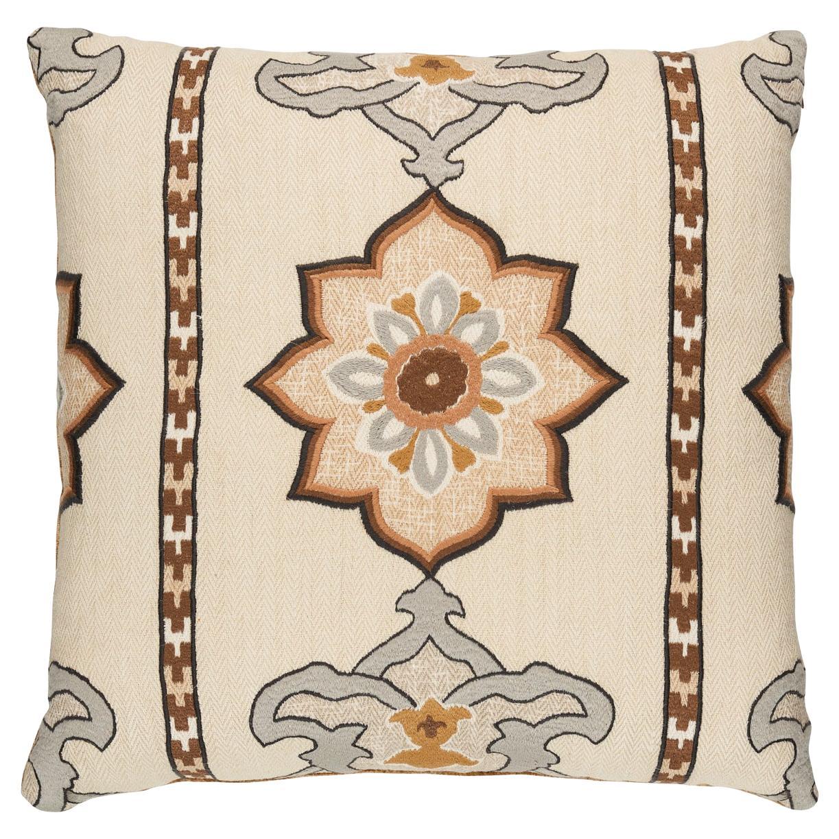 Temara Embroidered Print Pillow