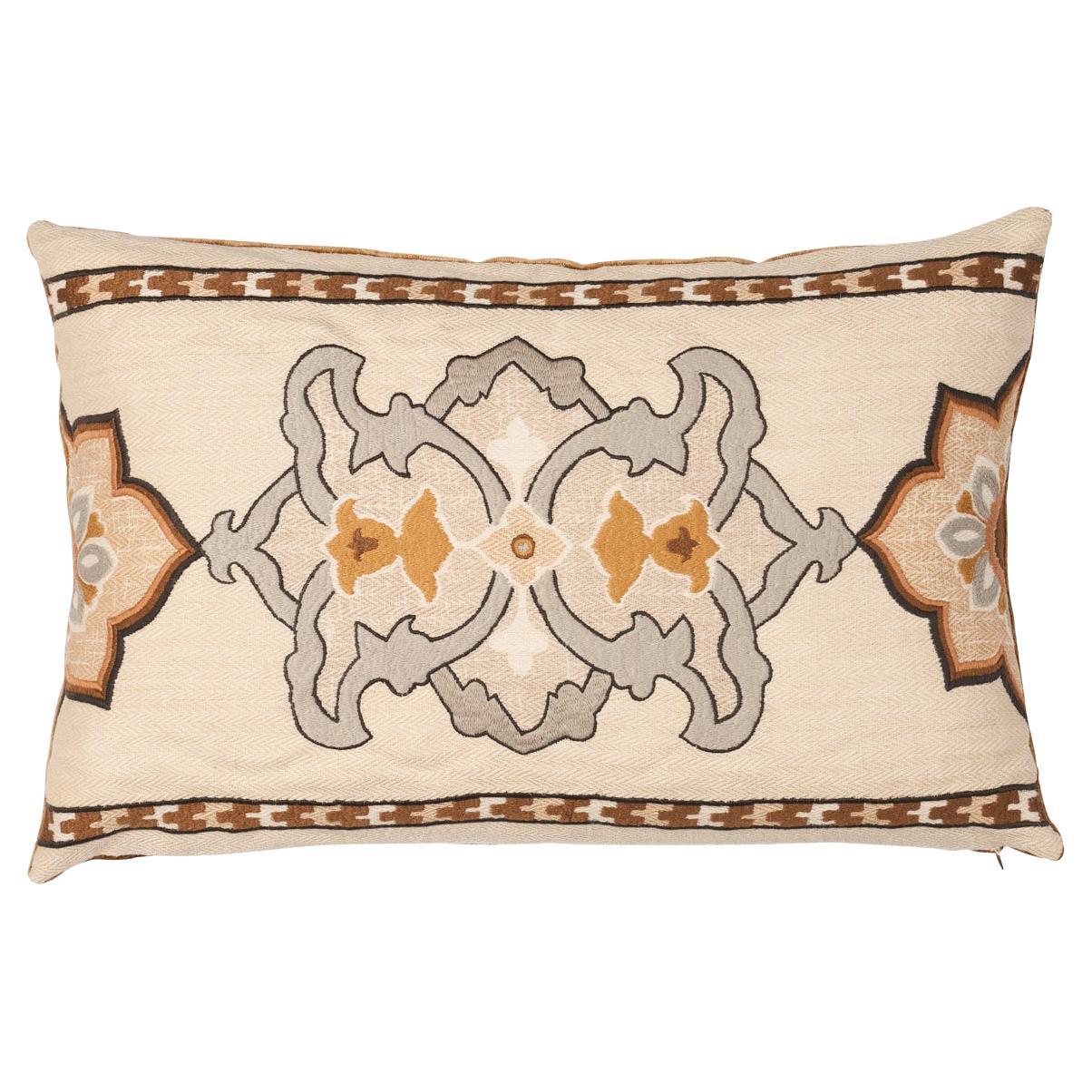 Temara Embroidered Print Pillow