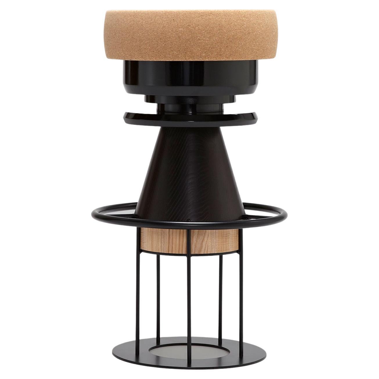 Tembo Stool, Shades of Black, by Note Design Studio for La Chance For Sale
