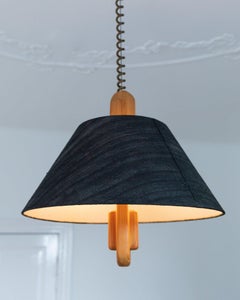 Temde Ceiling Light with Silk Lampshade - Mid-Century Design - 1960s