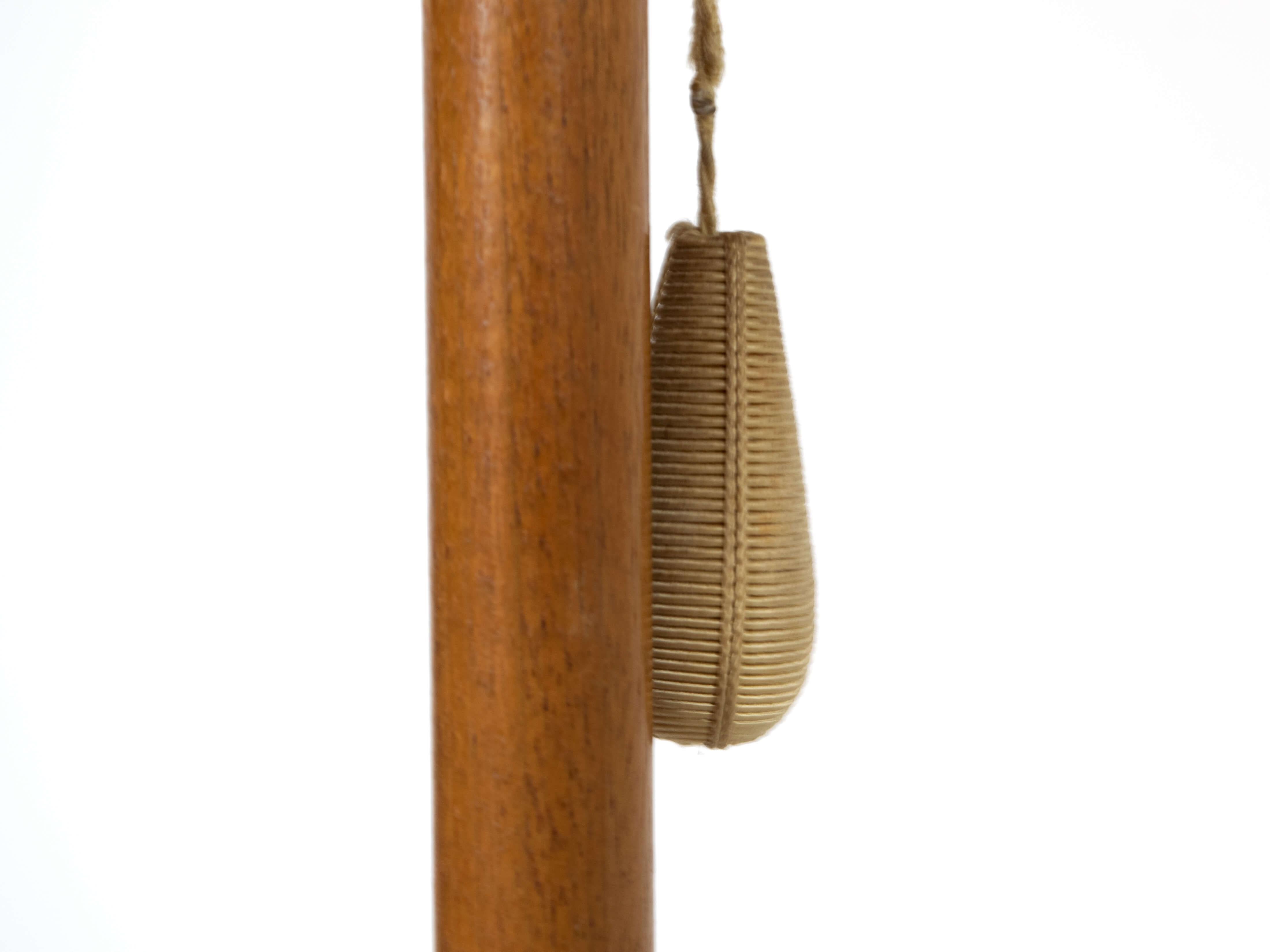 Temde Floor Lamp in Teak and Fabric, Germany, 1970s For Sale 2