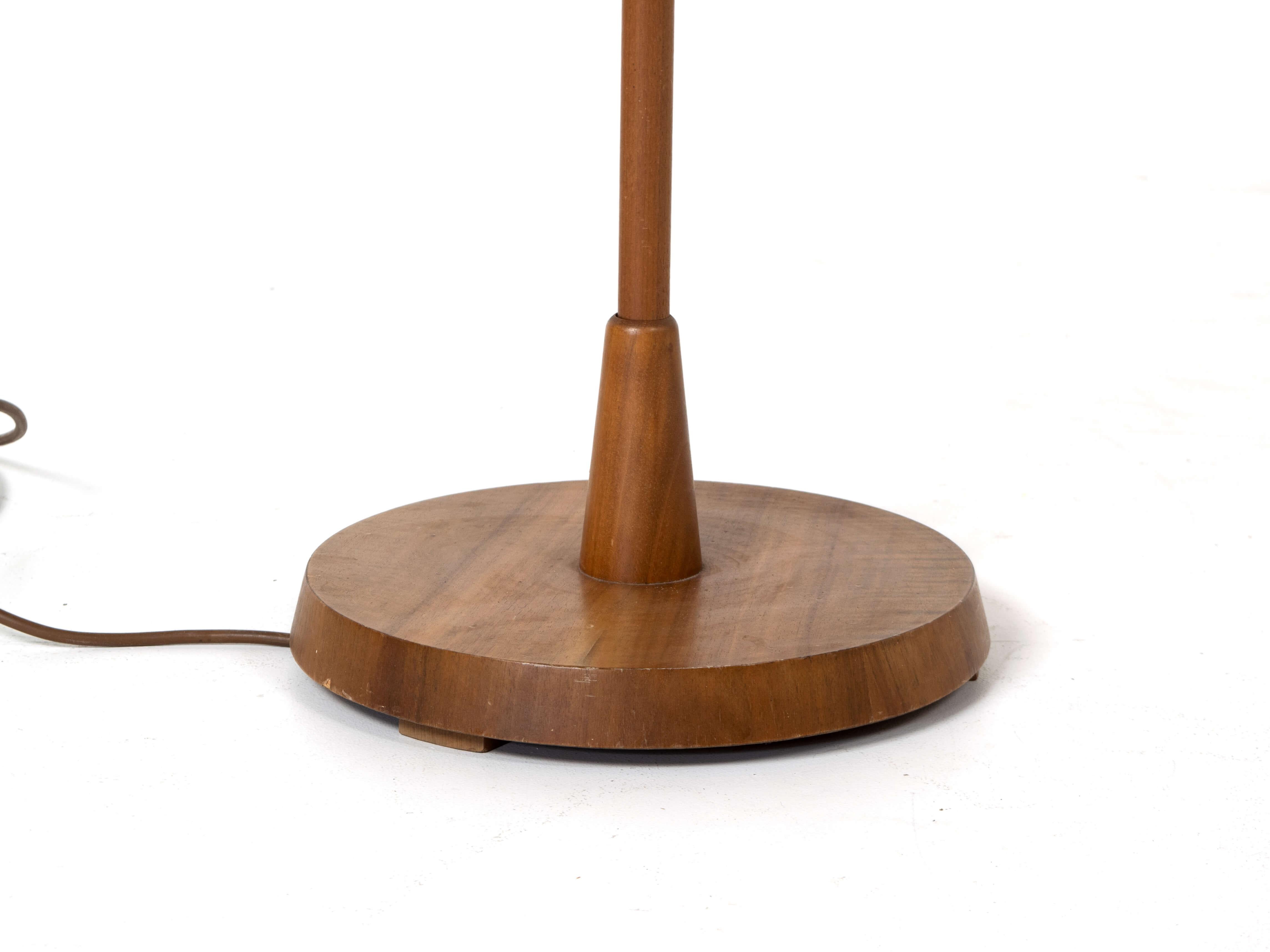 Temde Floor Lamp in Teak and Fabric, Germany, 1970s For Sale 3
