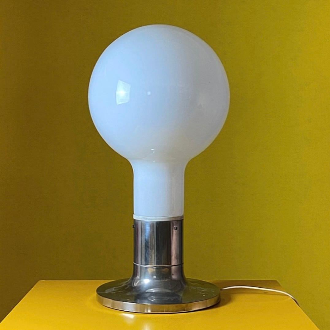 Opaline Glass Temde Floor or Table Lamp, Switzerland 1973