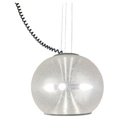 Lampada a sospensione a sfera in vetro Temde anni '70