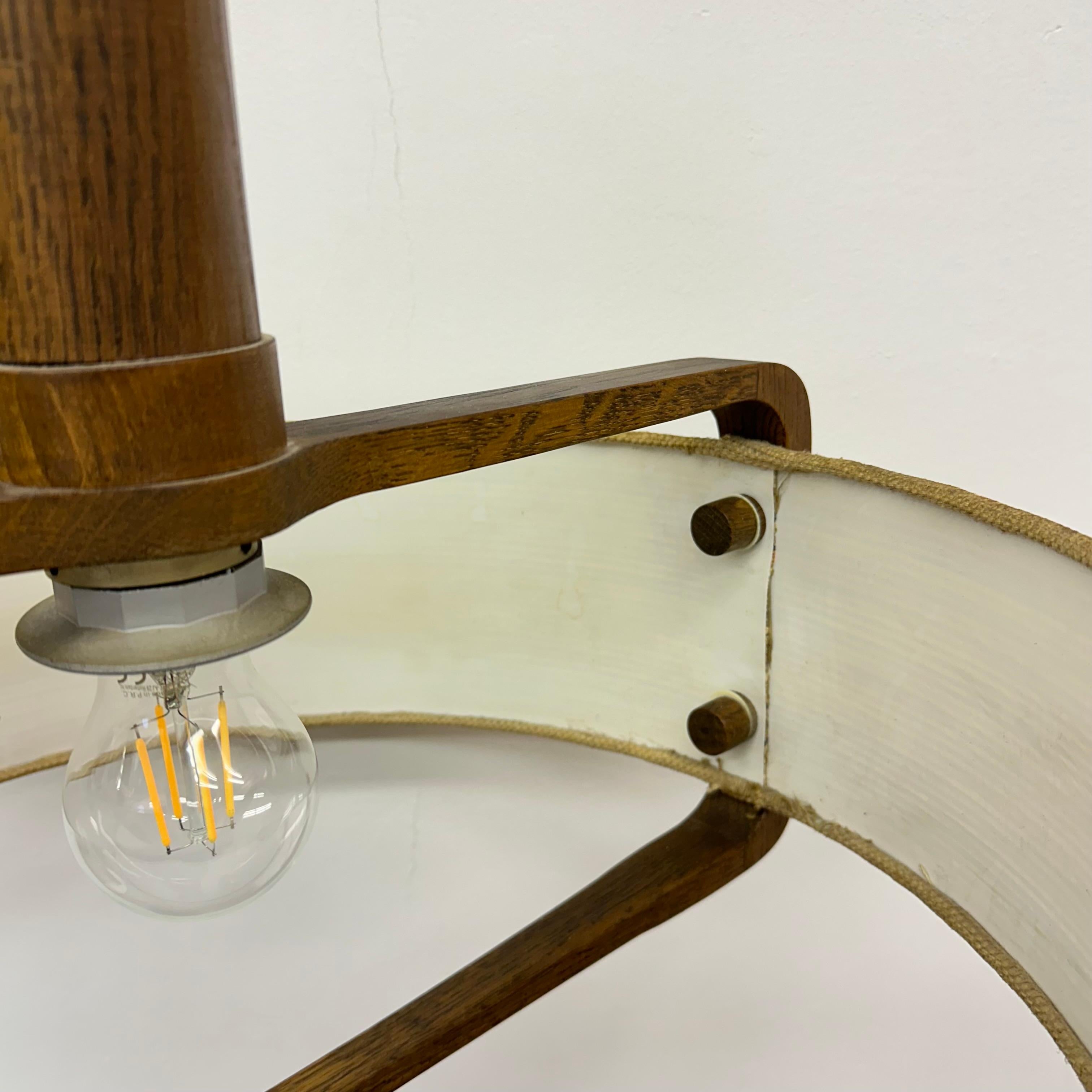 Lampada a sospensione Temde Leuchten in legno di teak , anni '70 in vendita 11