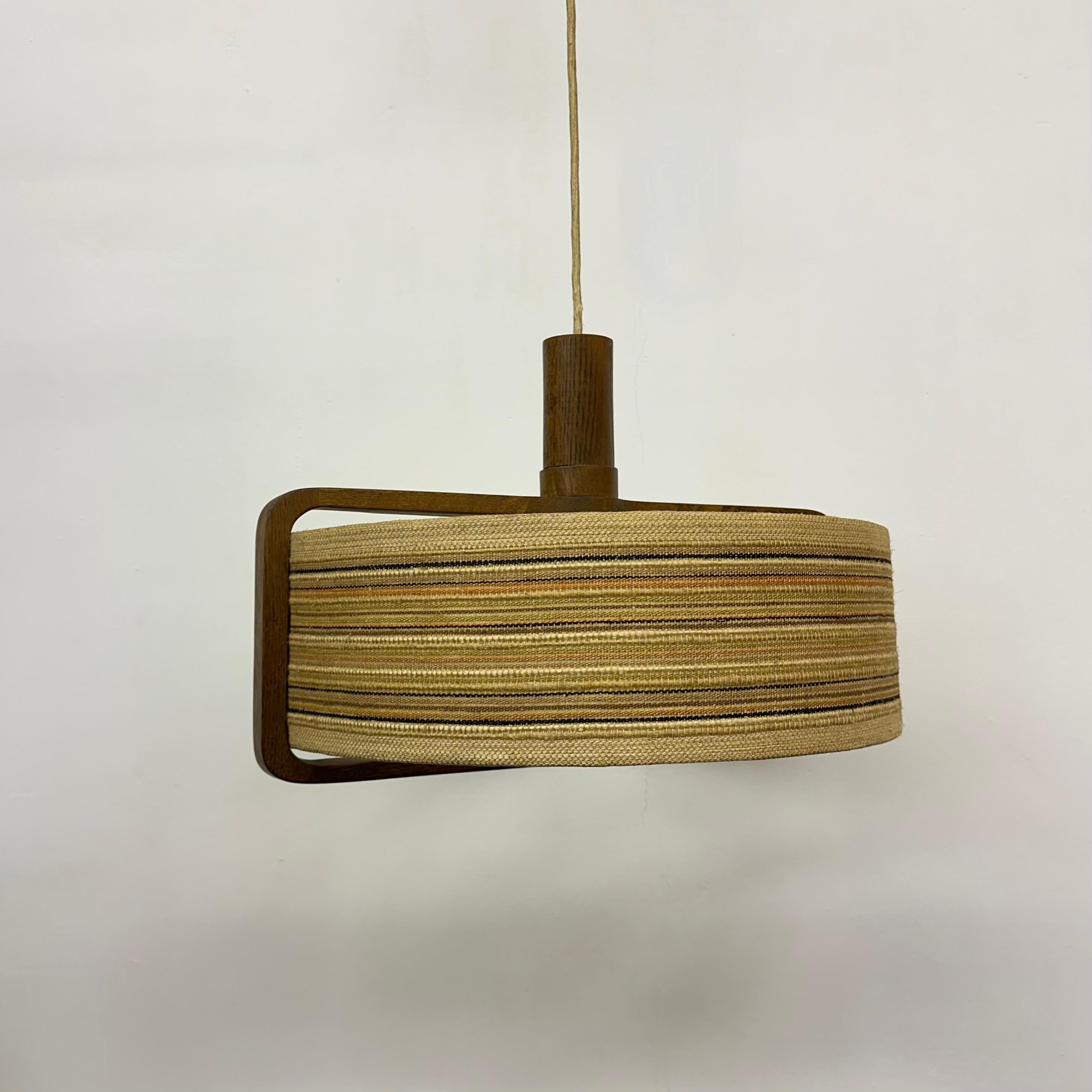 Mid-Century moderno Lampada a sospensione Temde Leuchten in legno di teak , anni '70 in vendita