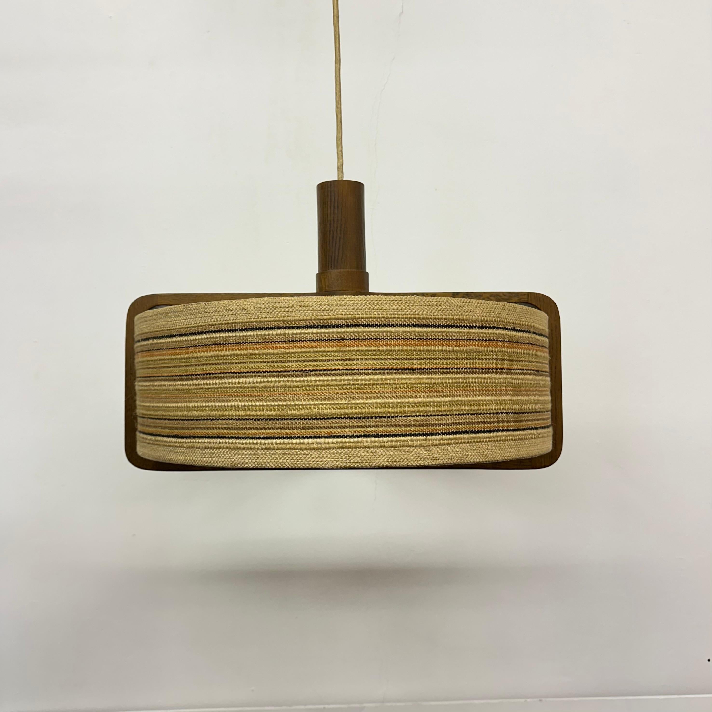Tedesco Lampada a sospensione Temde Leuchten in legno di teak , anni '70 in vendita