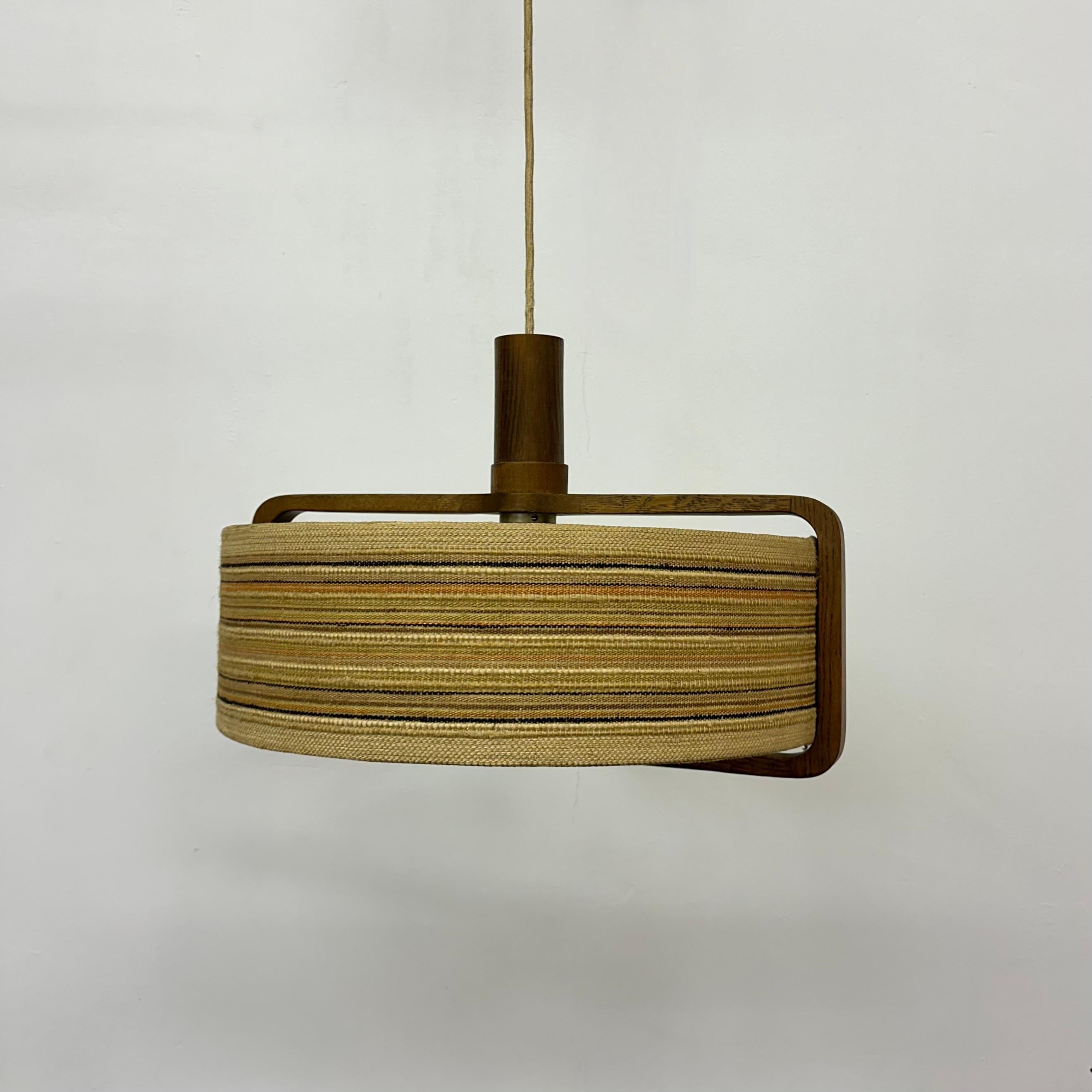 Lampada a sospensione Temde Leuchten in legno di teak , anni '70 in vendita 2