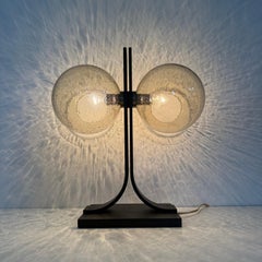 Temde Leuchten Tischlampe mit Sperrholz und Glaskugeln, 1970er Jahre