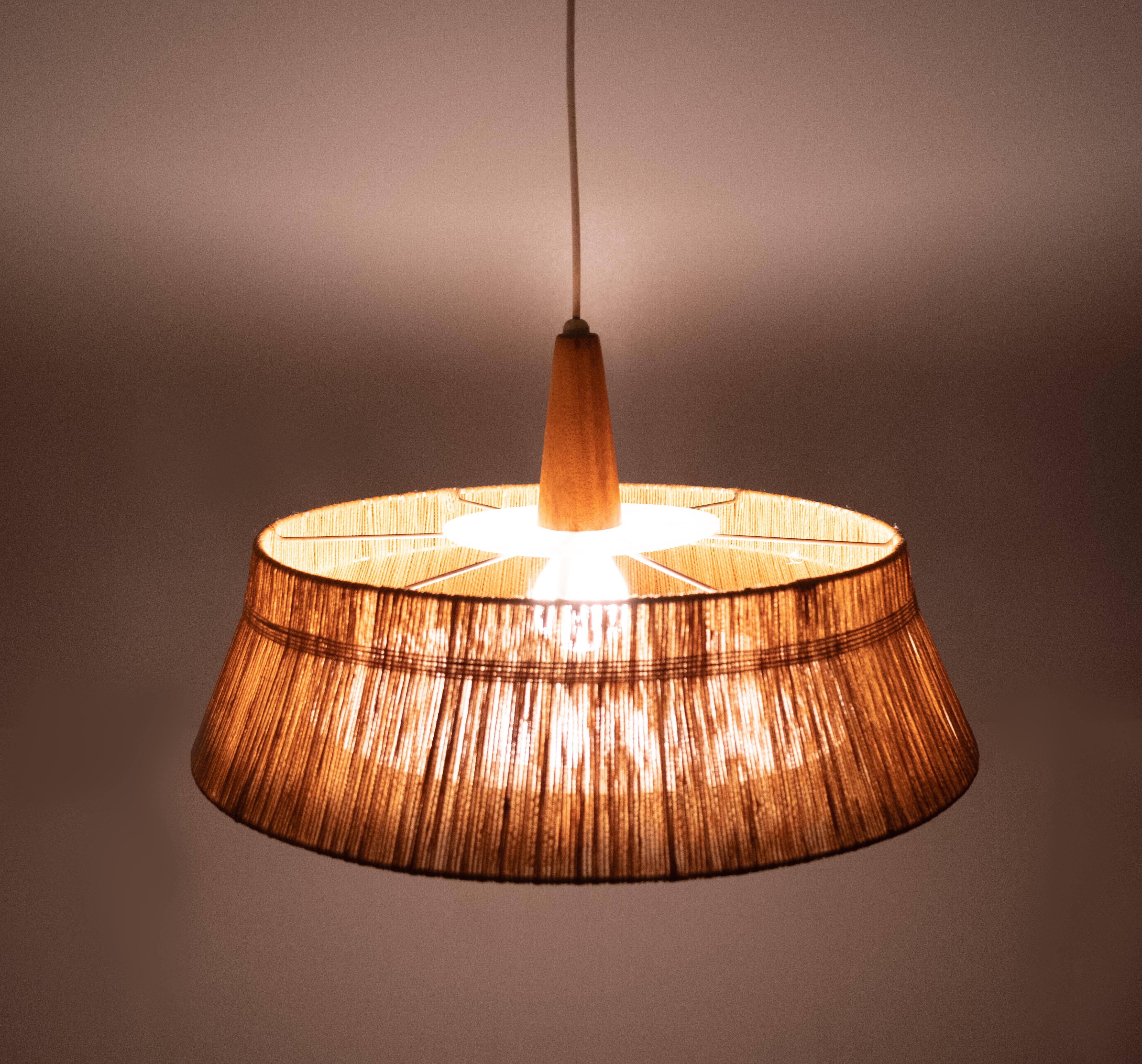 Raffia Temde Pendant Lamp, 1960s, Germany