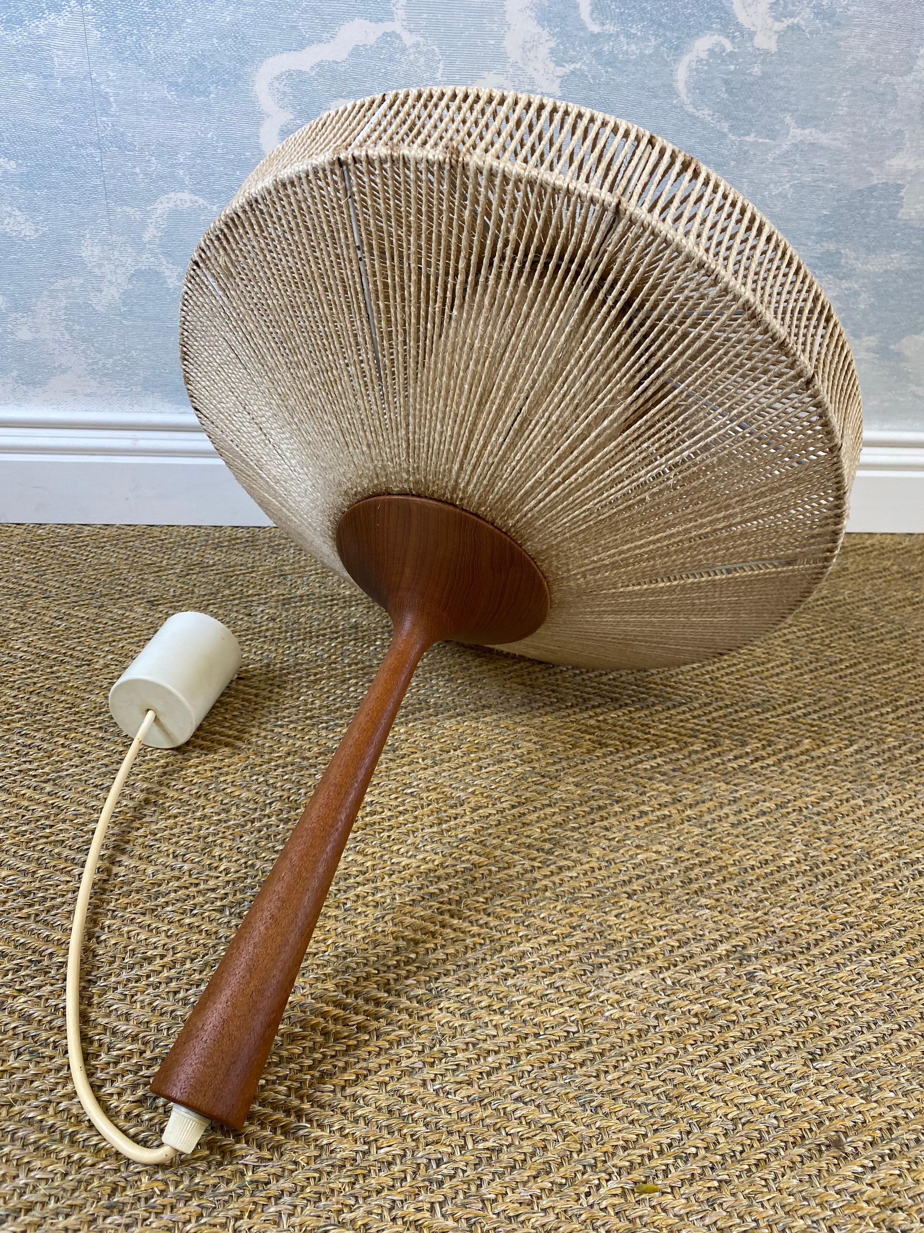 Lampada a sospensione Temde in rafia, metà del secolo scorso, anni '60 in vendita 1