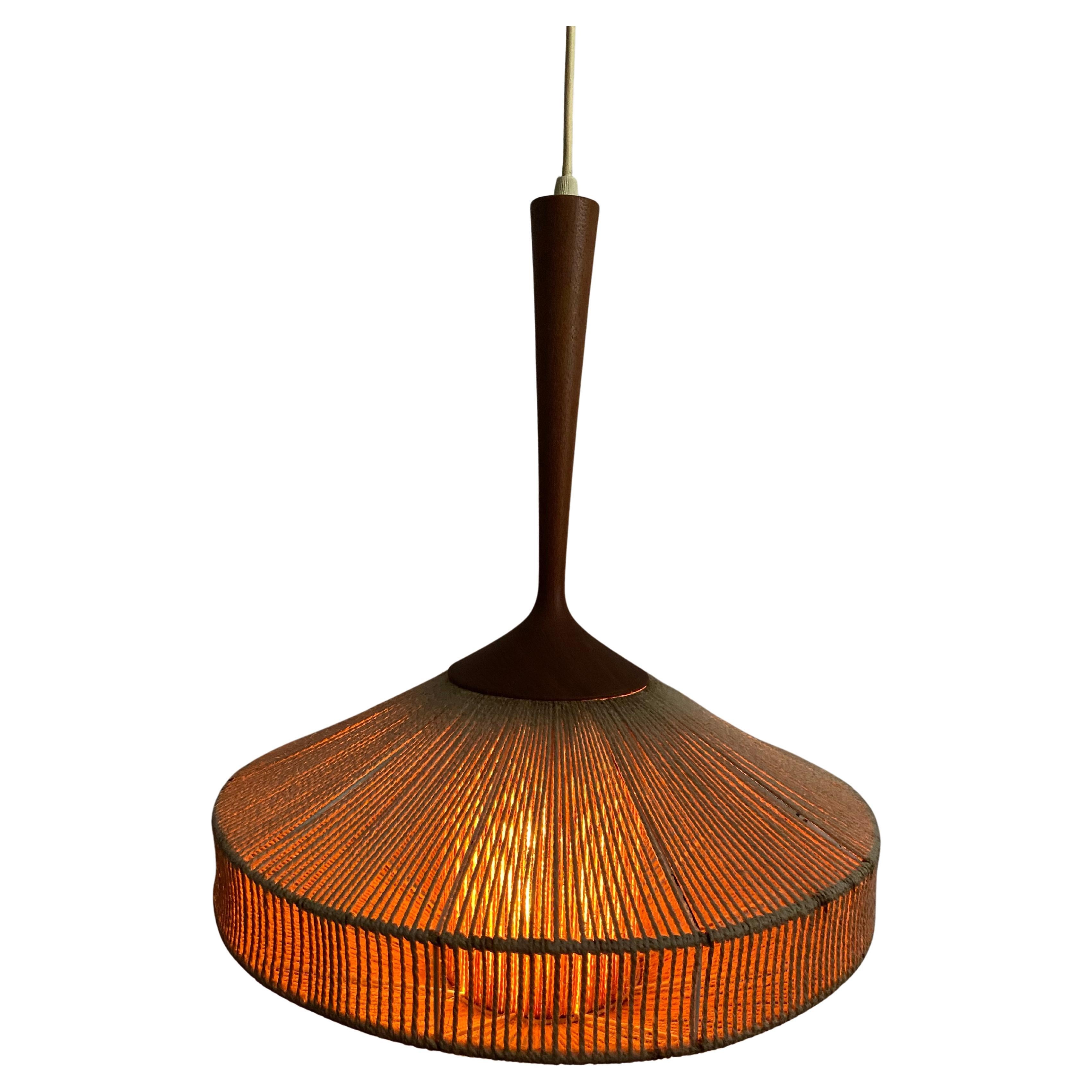 Temde Raffia Pendant Lamp, 60s Mid-Century