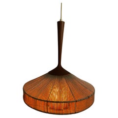 Temde Raffia-Pendelleuchte, 60er-Jahre, Mid-Century