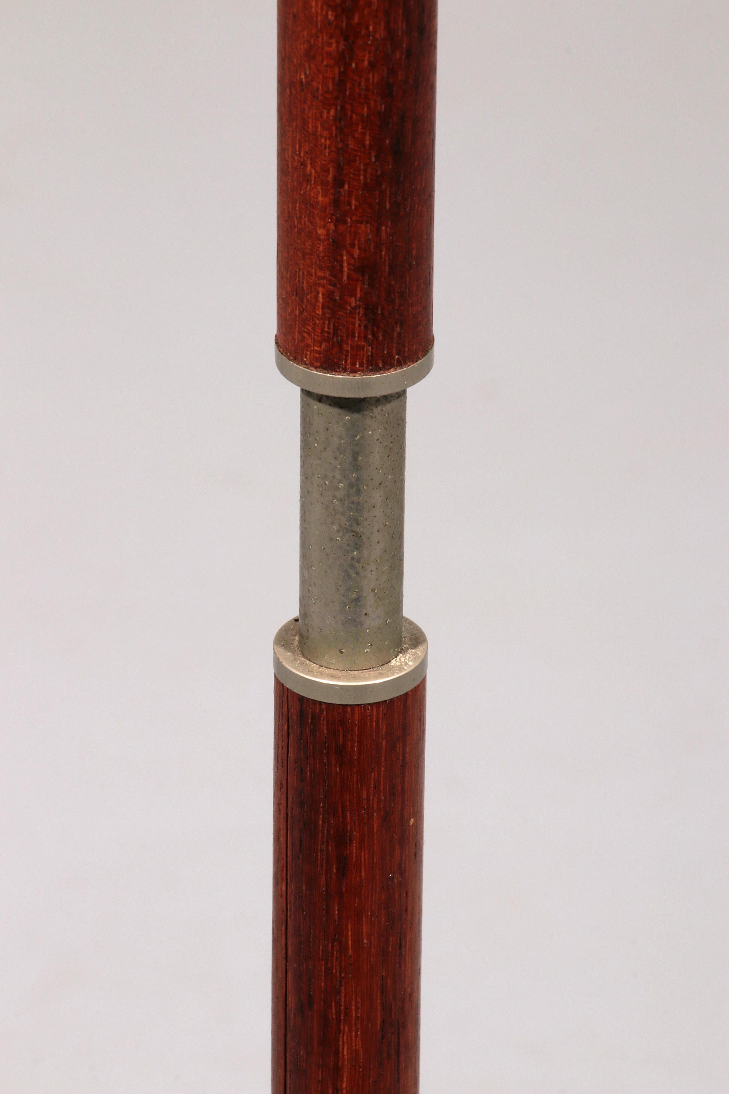 Temde Teak & brass Floor Lamp with New Custom Shade – 1960s Elegance For Sale 4