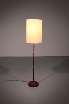Temde Teak & brass Floor Lamp with New Custom Shade – 1960s Elegance